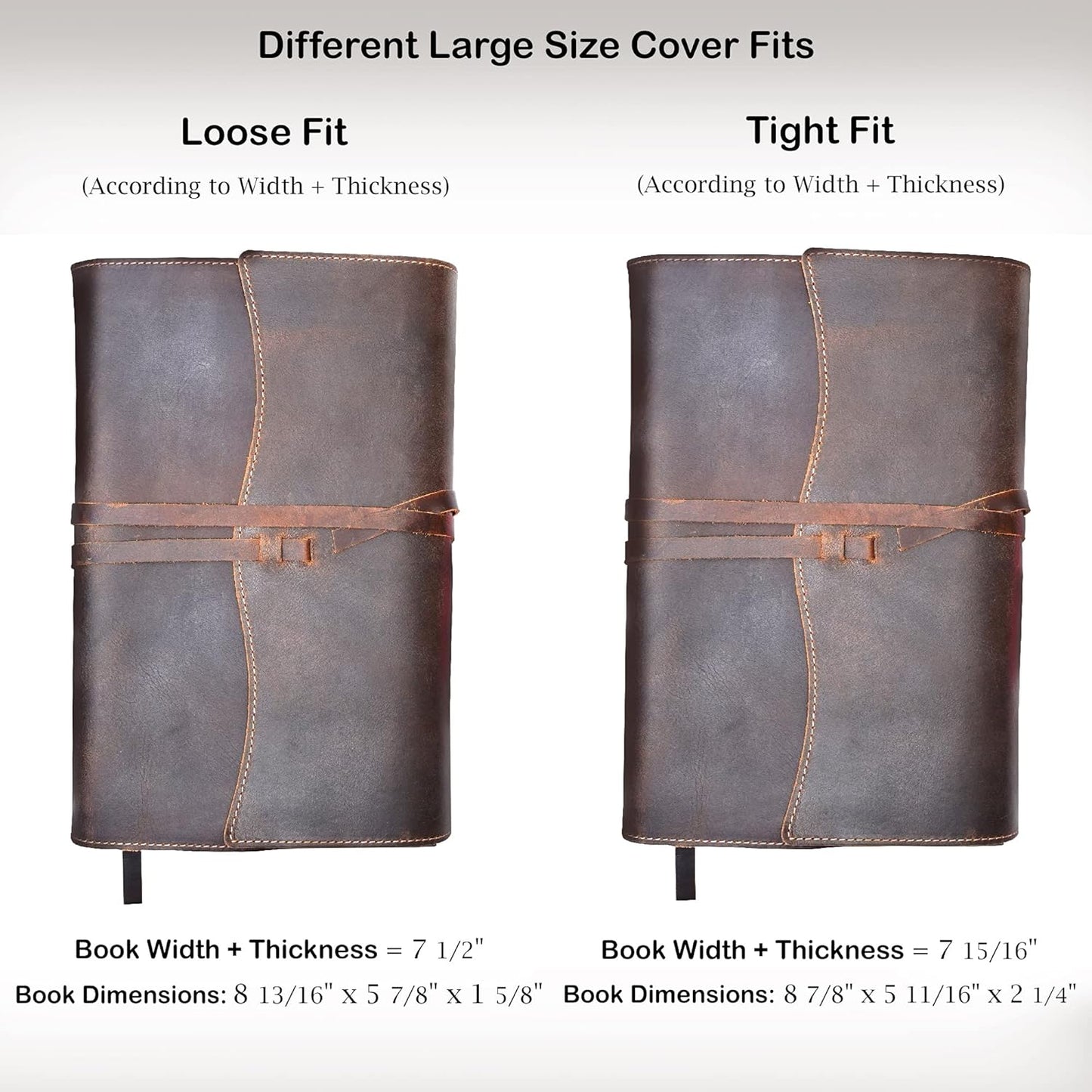 Hunter & Scribe Leather Book or Bible Cover for Men and Women - Handcrafted Genuine Top Grain Buffalo Leather - Christian Gifts - Large Bible Cover - Large Book Cover