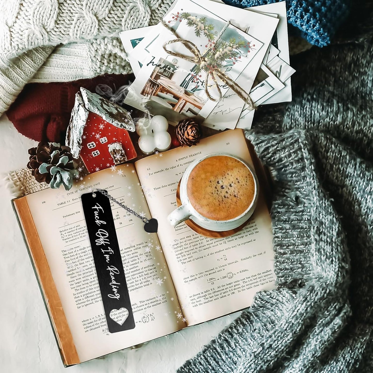 Funny Bookmarks Book Lovers Book Markers for Women Reading Book Accessories for Reading Lovers Fun Bookmarks Gifts for Friends Christmas New Year Birthday Graduation(Black)