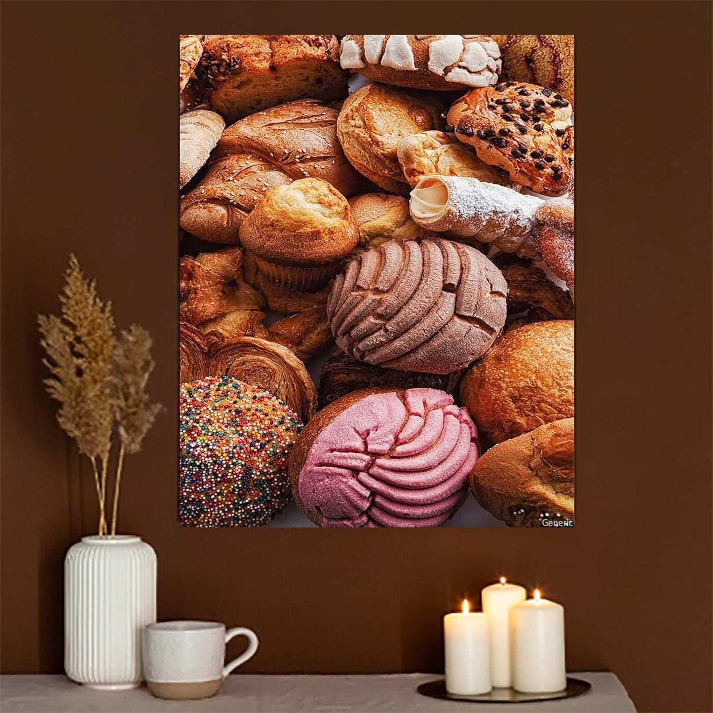 Mexican Pastries Sweet Bread Food Poster Picture HD Canvas Print Famous Artwork Beautiful Home Decor Holiday Bedroom Gift Wall Art Decor 8x10inch Framed