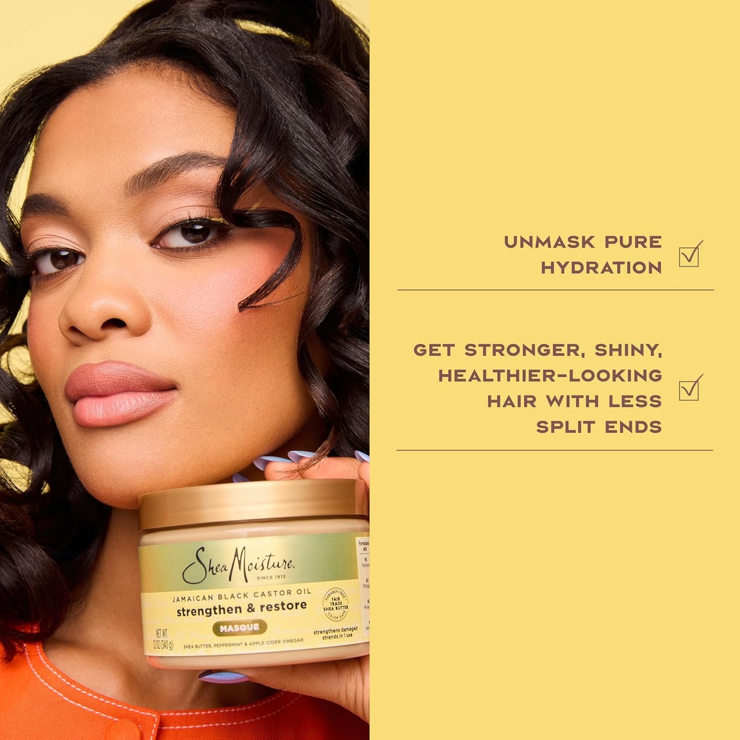 SheaMoisture Jamaican Black Castor Oil Treatment Masque Jamaican Black Castor Oil For Dry Hair Paraben Free Hair Mask 11.5 oz