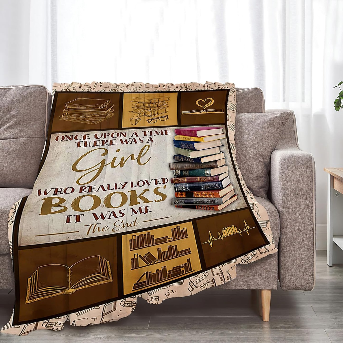 jerkboo Books Reading Blanket Throws Reading Gifts Reading Throw Blanket for Girls Kids Adults Soft Warm Cozy Fleece Blanket for Couch Sofa Bed 50""x40""