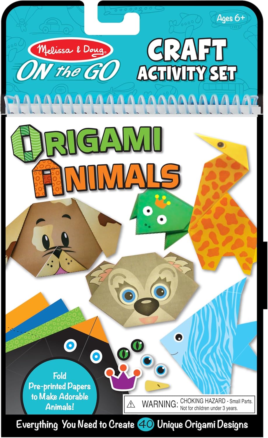 Melissa & Doug On The Go Origami Animals Craft Activity Set - 38 Stickers, 40 Origami Papers