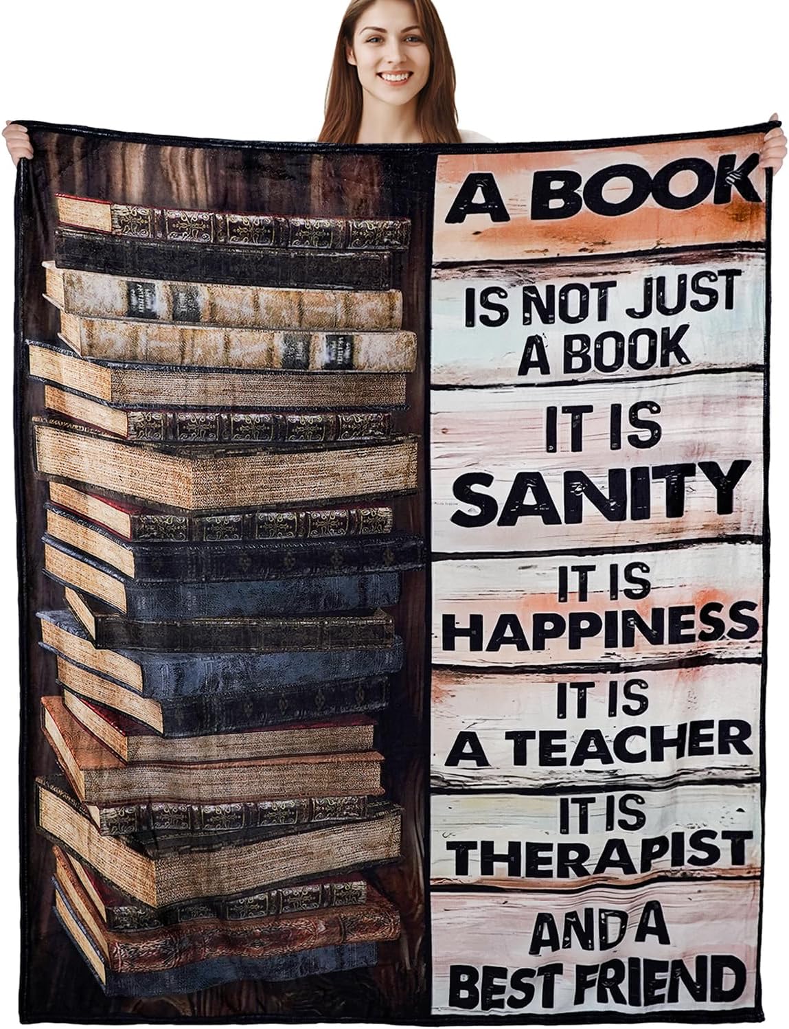 Reading Blanket 50"x60" for Book Lovers - Ideal Gift for Women, Librarians, Bookworms - Bookish Accessories