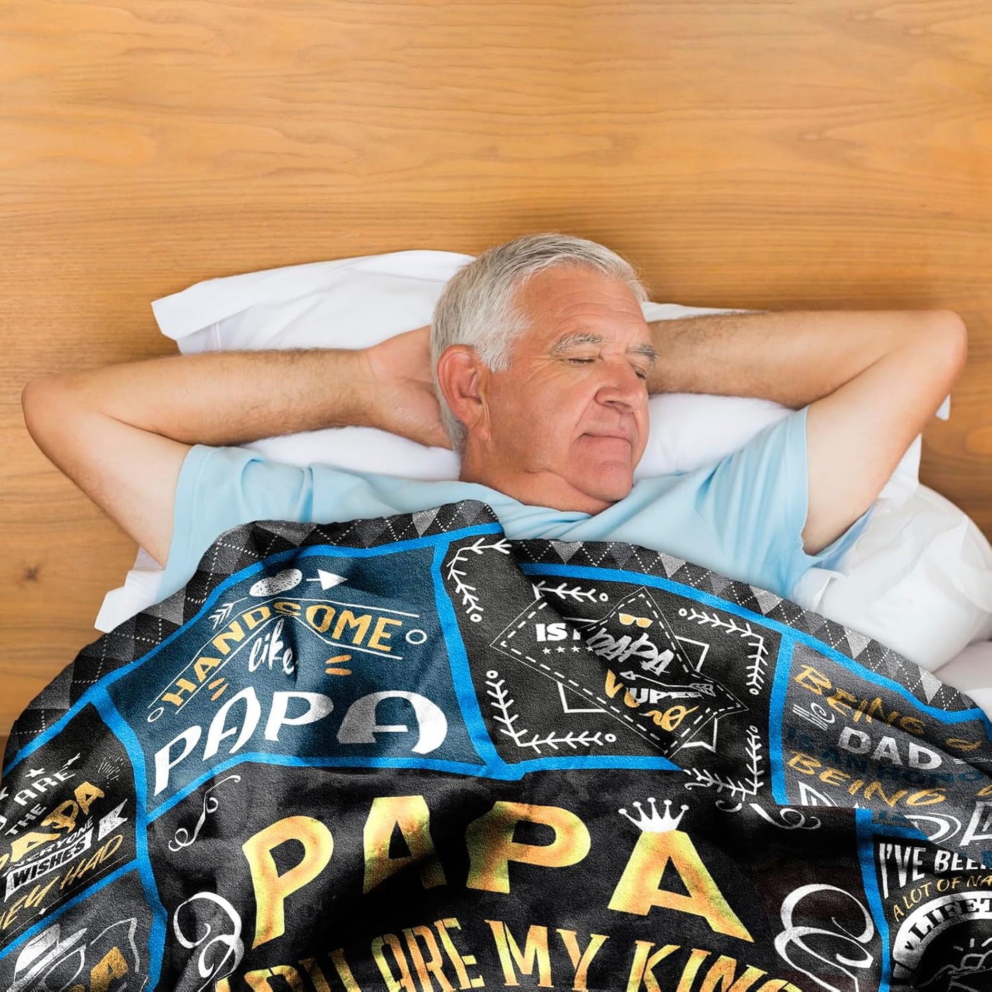Fathers Day Papa Gifts Throw Blanket 60"x50", Birthday Gifts for Papa from Grandkids Grandchildren Grandson Granddaughter
