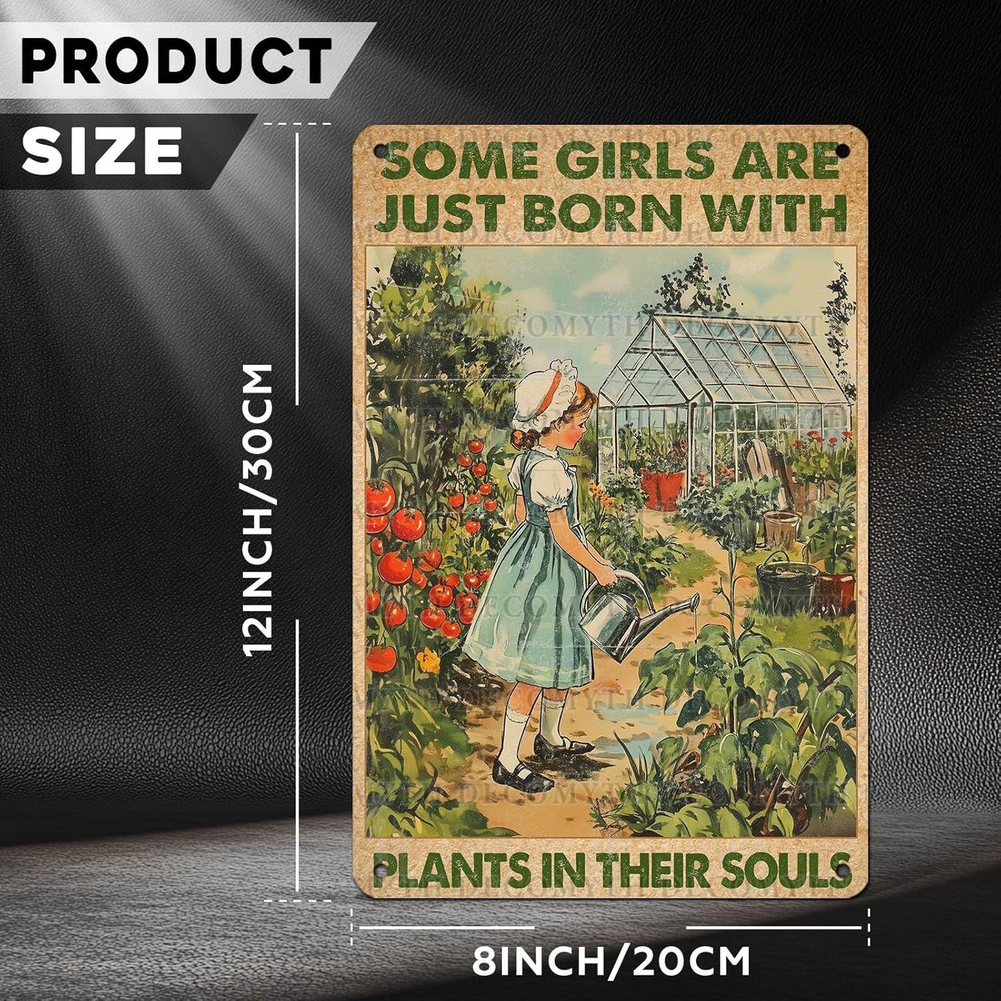 Vintage Garden Tin Sign Some Girls are Just Born with Plants in Their Souls Retro Metal Poster Funny Wall Art Cafe Wall Decor for Garden Plaque 12 * 8inch