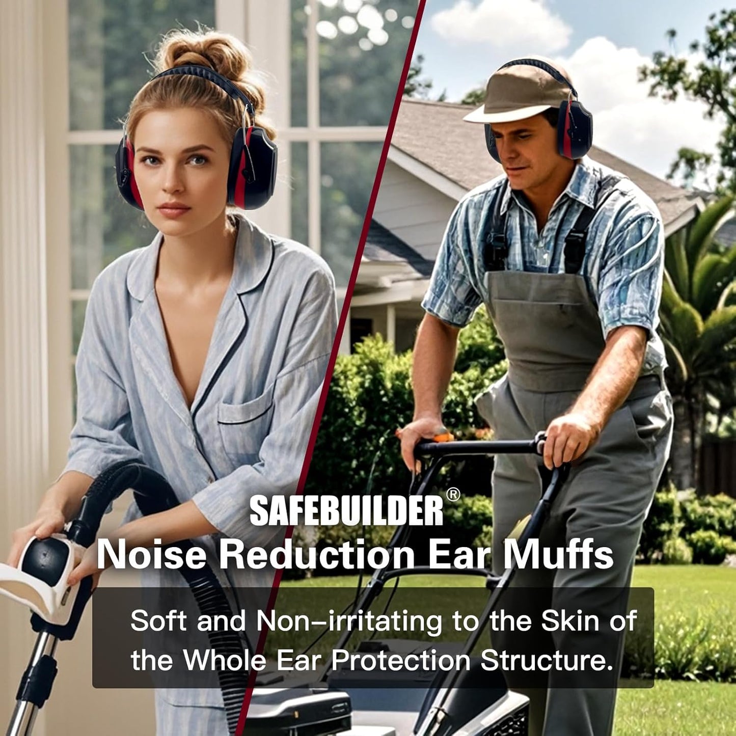 Ear Muffs Noise Reduction SNR 33dB Adjustable Lightweight Safety Earmuffs Sound Proof Noise Cancelling ANSI