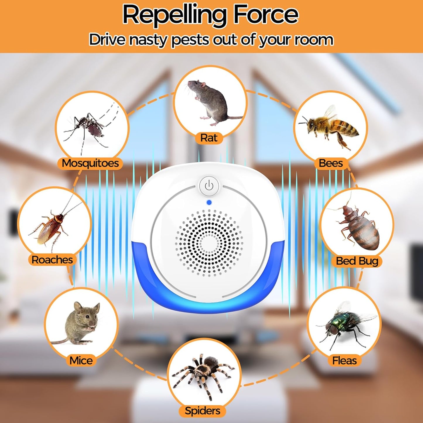 2026 Upgraded Ultrasonic Pest Repellent Indoor Insect Repeller, Pest Control for Roach, Rodent, Mouse, Bugs, Mosquito, Mice, Spider, Ant, Rodent Repellent Ultrasonic Plug in 2 Mode (6)