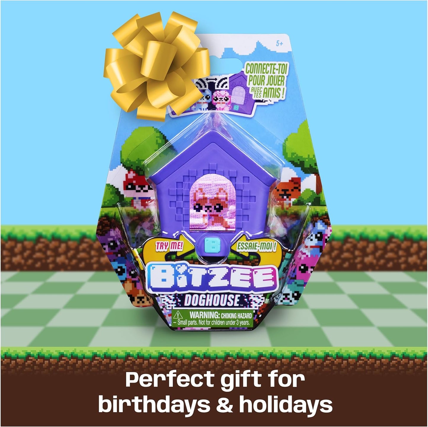 BITZEE, Doghouse Interactive Toy with 15 Puppies Inside, 3D Playroom, Great for Easter Gifts, Digital Pet Reacts to Touch