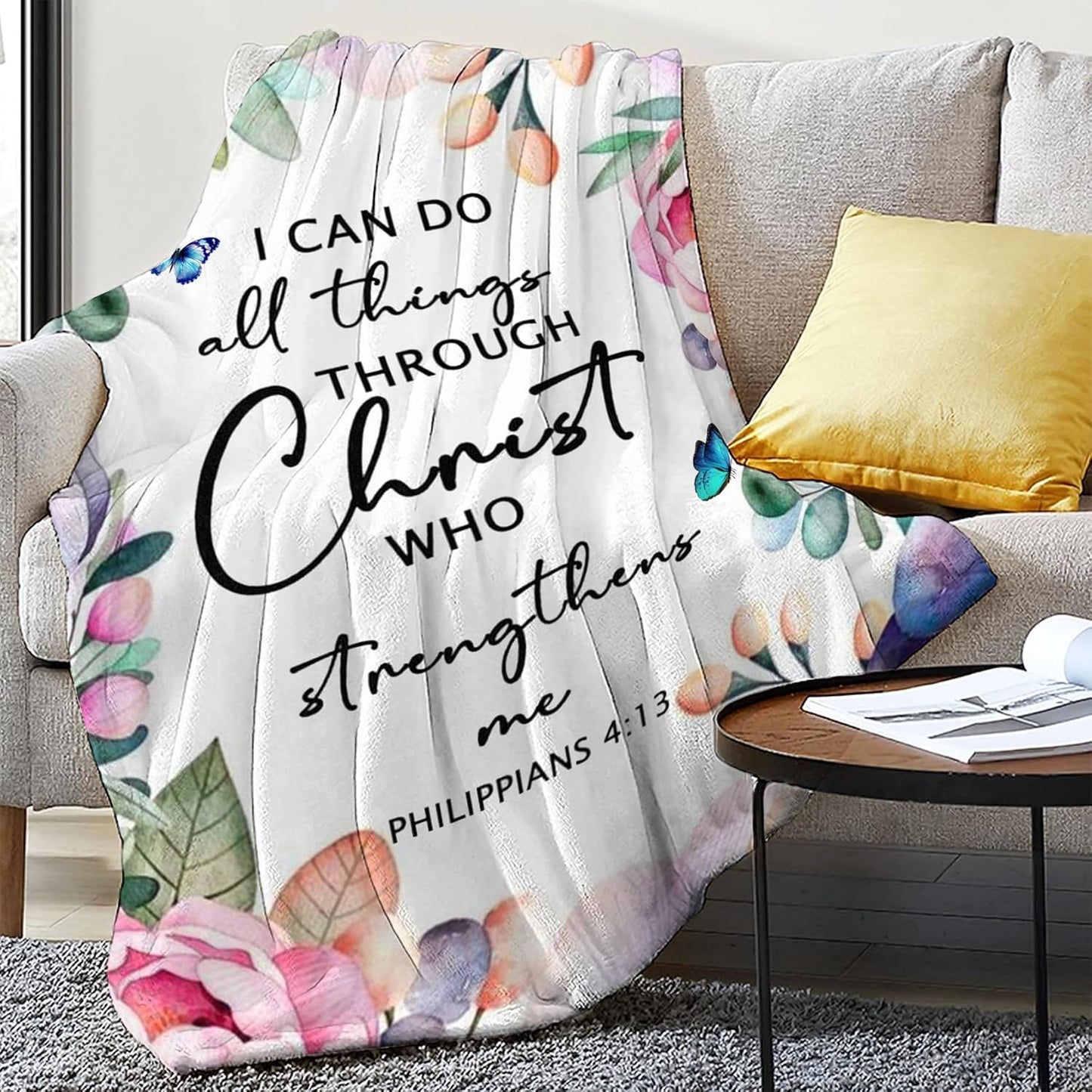 Christian Gifts for Women Blanket 50"X60", Inspirational Religious Gifts for Woman, Prayer Blanket for Women Healing, Spiritual Bible Verse Throws