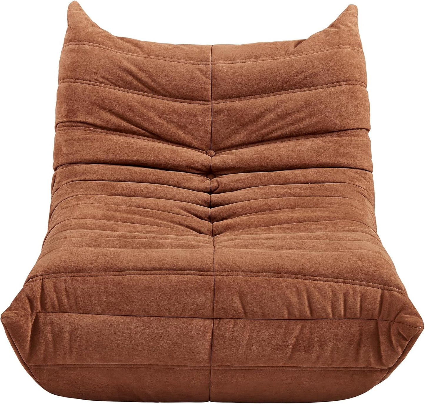 Green Bean Bag Chair - Corner Sofa, Fireside Floor Couch for Living Room, Bedroom, Gaming & Office (Brown, Single)