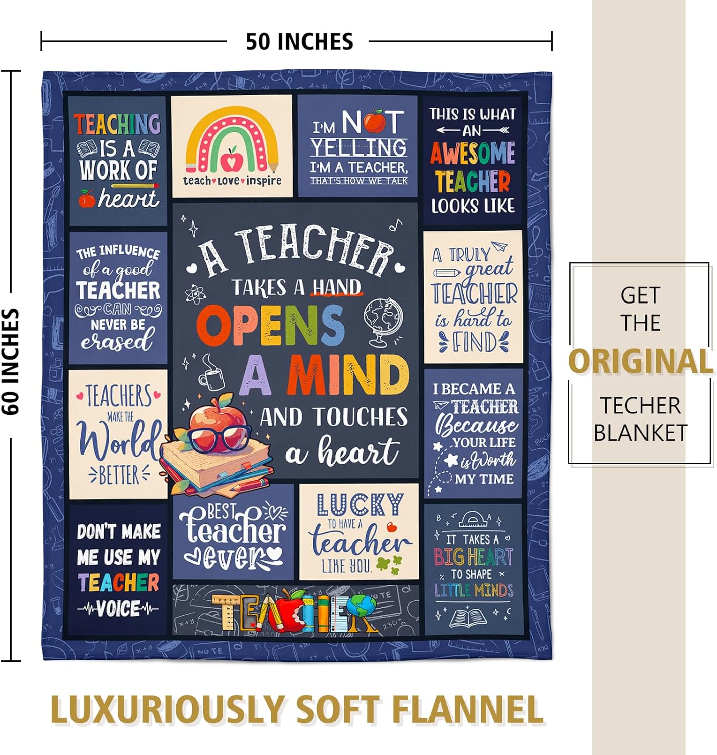 SteadStyle Teacher Gifts for Women Men – Unique Teacher Appreciation Gifts Blanket, Funny Present for Educators, Best Retirement or Birthday Gift from Students – 60"x50" Throw