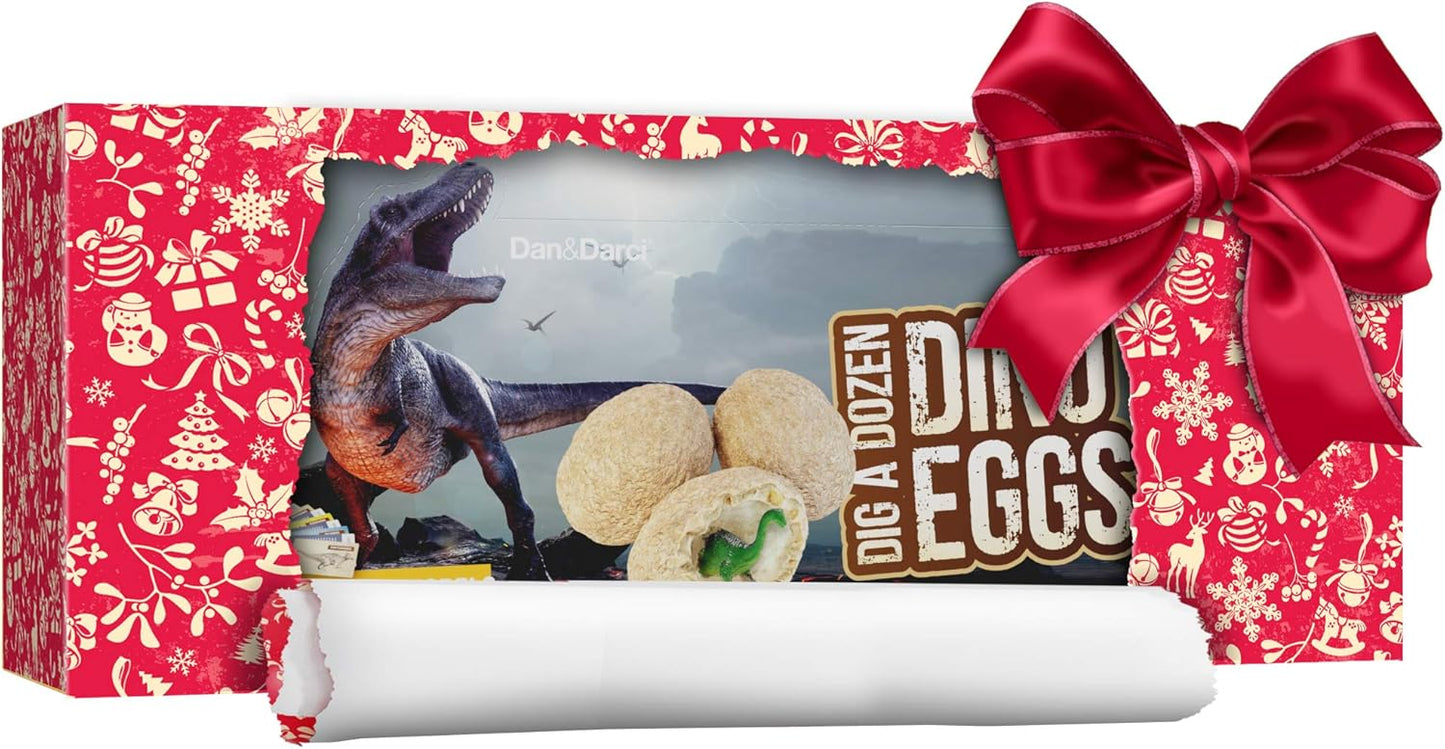 Dan&Darci Dig a Dozen Dino Egg Kit for Kids - Easter Basket Stuffers - Dinosaur Toys Gift 3-12 Year Old - 12 Eggs & Surprise Dinosaurs - Science STEM Activities - Boy Toy Party Gifts for Boys & Girls
