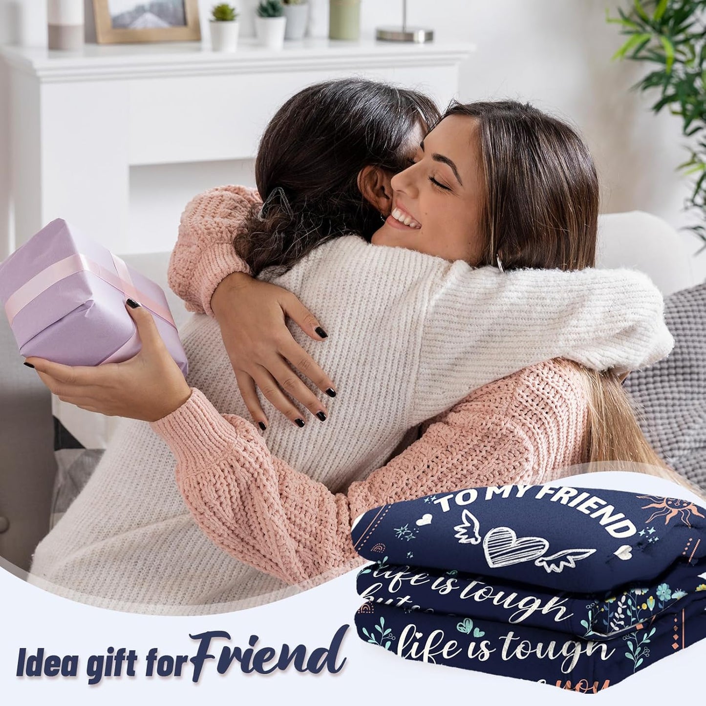 Best Friend Birthday Gifts for Women, Friendship Gifts for Women on Christmas, Unique Gift for Best Friend,Bestie,BBF- Friends Blanket 50''x60''