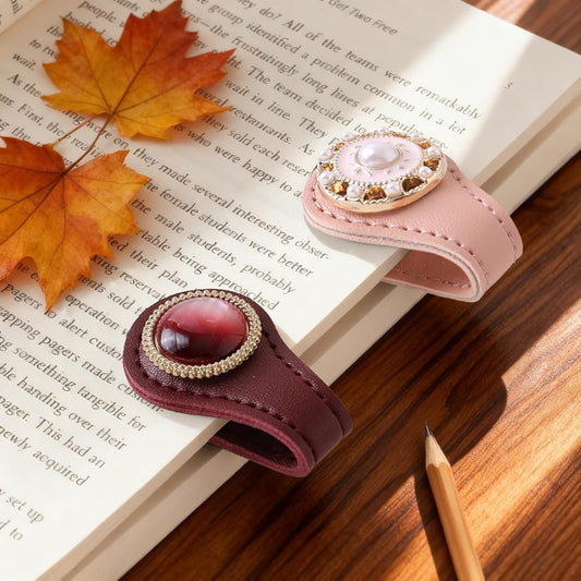 Magnetic Leather Bookmark Clip, 2 Pcs Leather Magnetic Bookmarks for Women