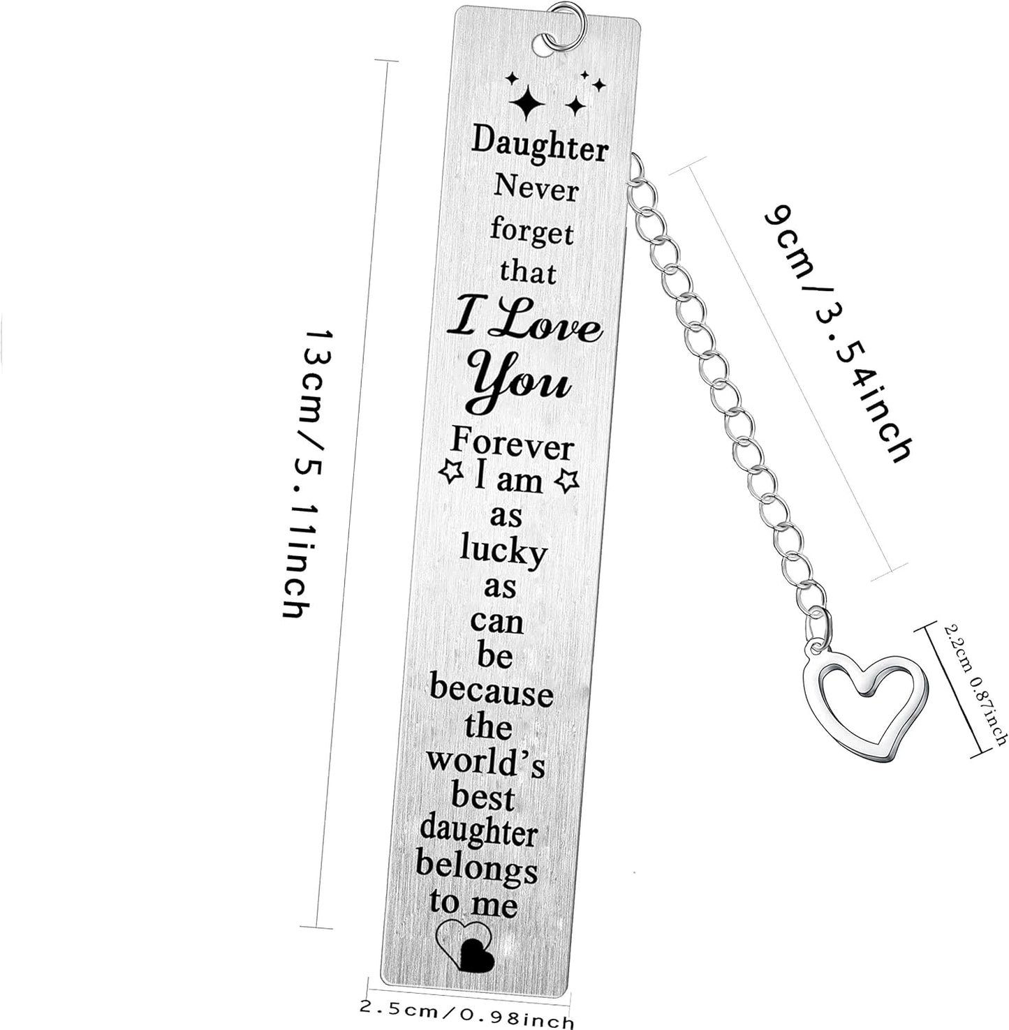 Daughter Metal Bookmarks Daughter Birthday Christmas Graduation Gifts from Dad Mom I Love You Daughter Bookmark Present Keepsakes