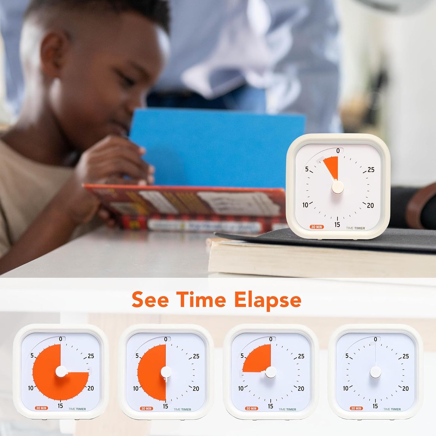 TIME Timer 30 Minute MOD Education Edition ⁠— Visual Timer with Desktop Software for Kids Classroom Learning, Session Timer, Study Tool and Office Meetings with Silent Operation (30min)