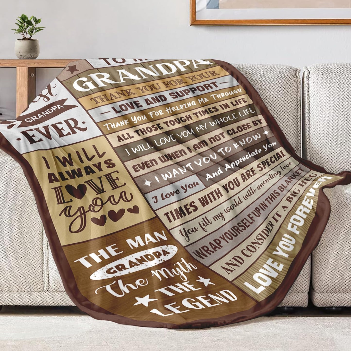 Grandpa Gifts - Birthday Gifts for Grandpa - Best Grandfather Gift from Grandkids Granddaughter Grandson - Great Grandfather Ideas - Throw Blanket 50" x 60"
