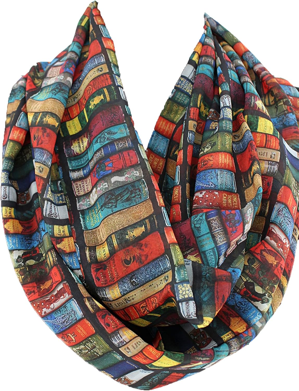 Etwoa's Bookshelf Books Infinity Circle Loop Scarf