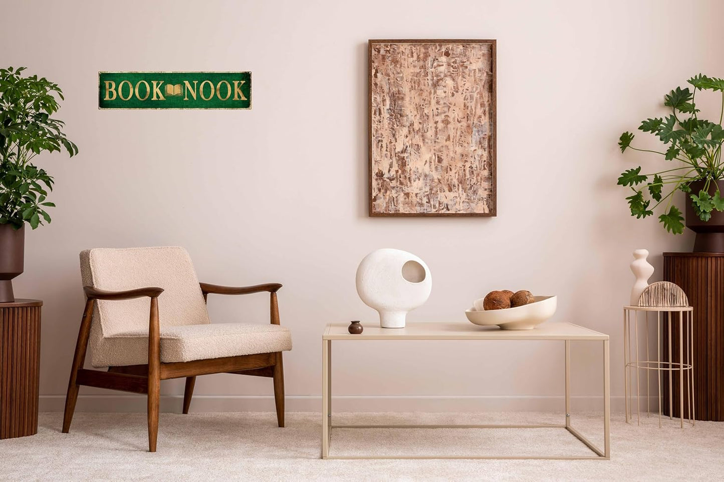 Book Nook Metal Sign 4x16in Boho Reading Plaque for Library Classroom Study Room Wall Decor