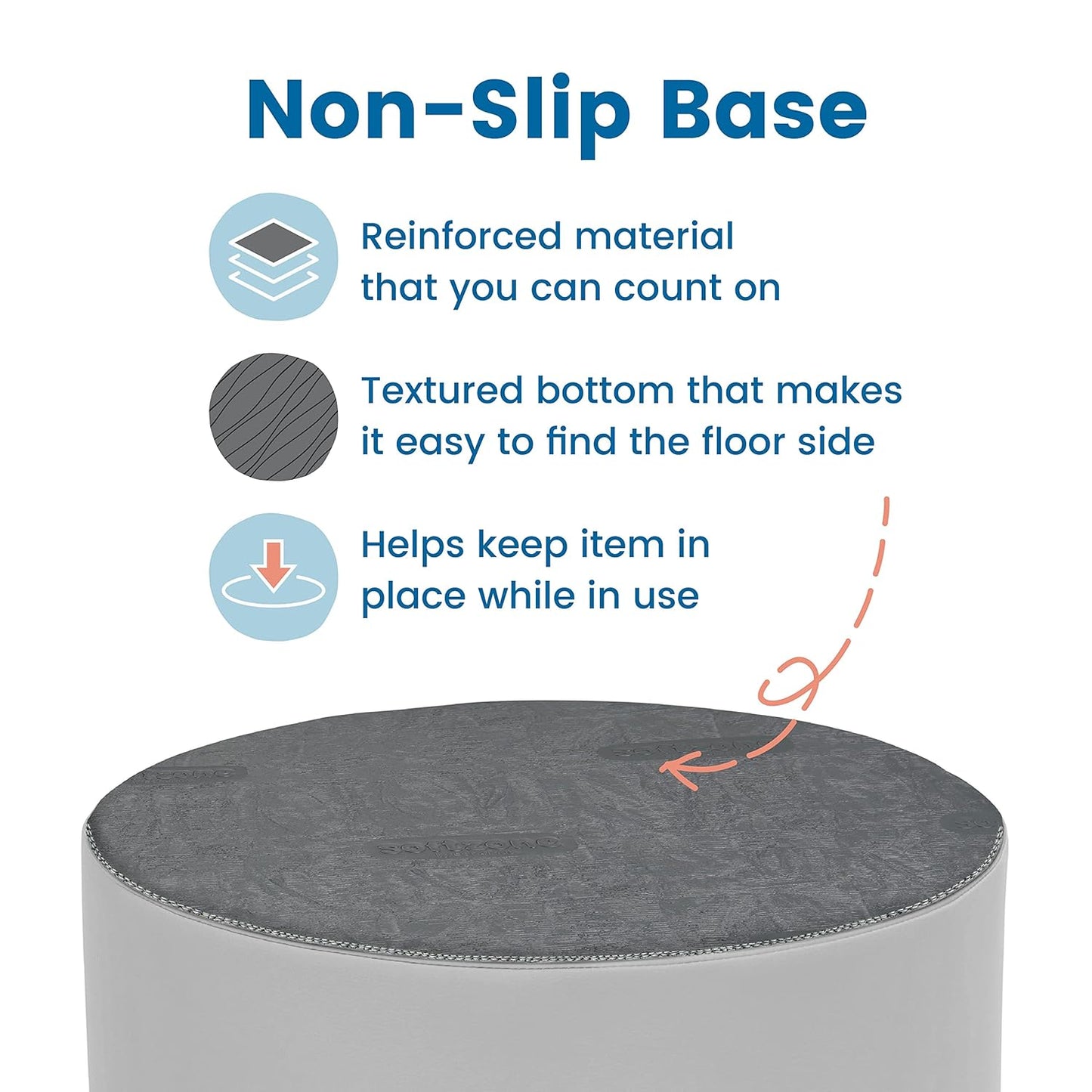 ECR4Kids SoftZone Floor Cushions, Round, Flexible Seating, Light Grey, 6-Piece