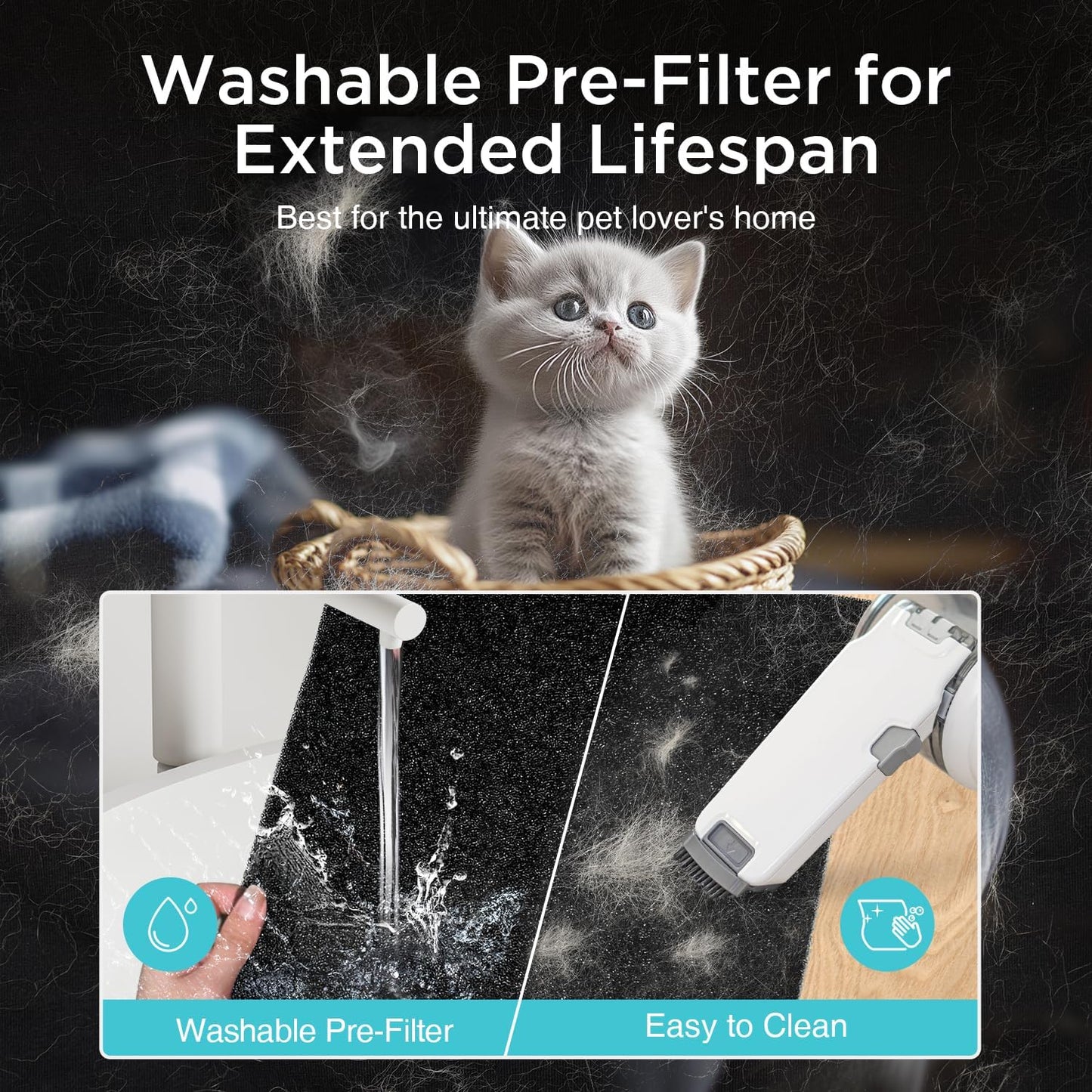 Air Purifiers for Home Large Room Up to 2590 ft² with PM 2.5 Display Air Quality Sensor, DBFIT H13 HEPA Air Purifier with Washable Filter, Auto Mode, Air Cleaner for Smoke Dust Pollen Pets Hair Odo