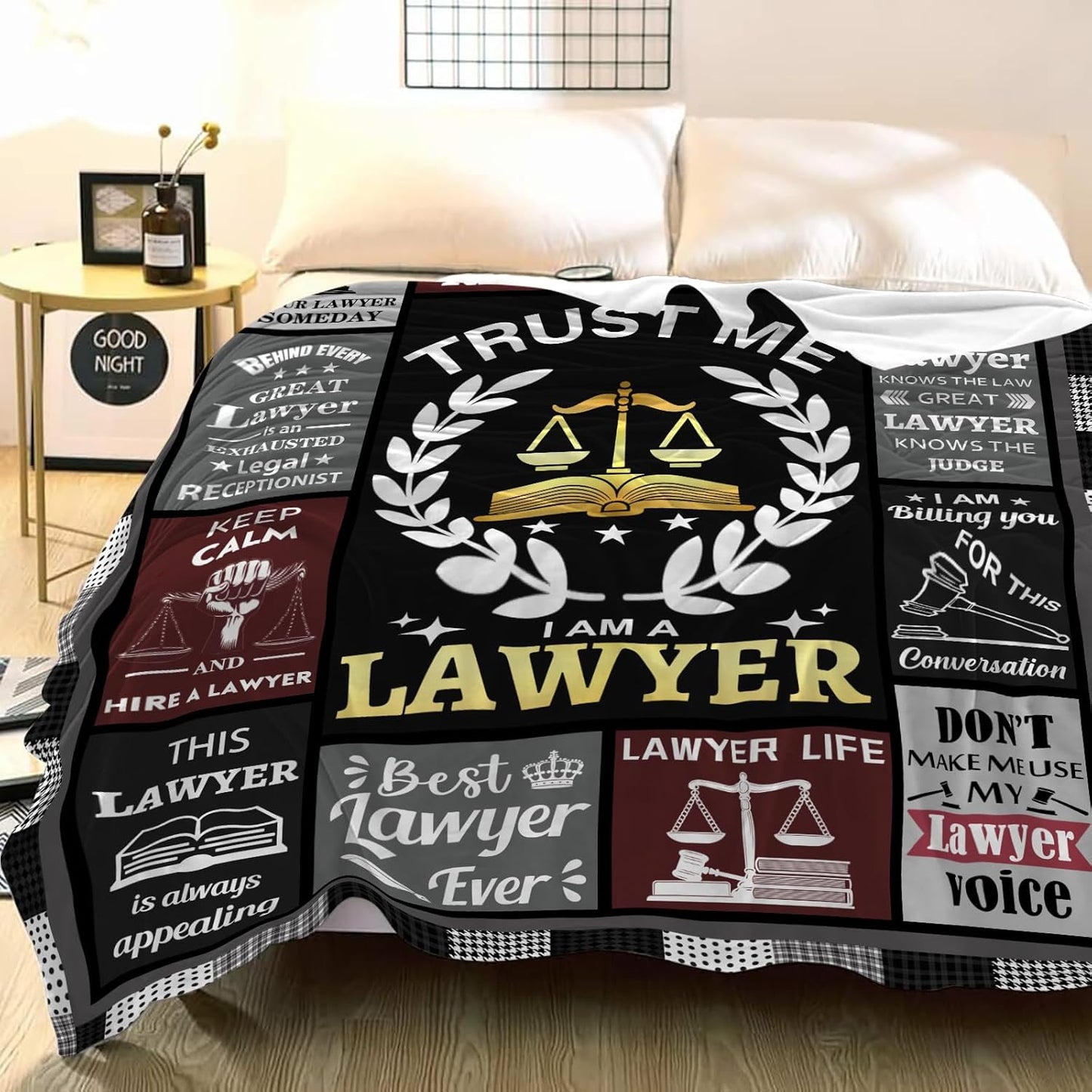 Lawyer Gifts for Women Men, Best Lawyer Ever Soft Flannel Blanket 60"X50", Law School Gifts for Future Lawyers, Attorney Graduation Retirement Birthday Gifts for Passing The Bar Exam Blanket