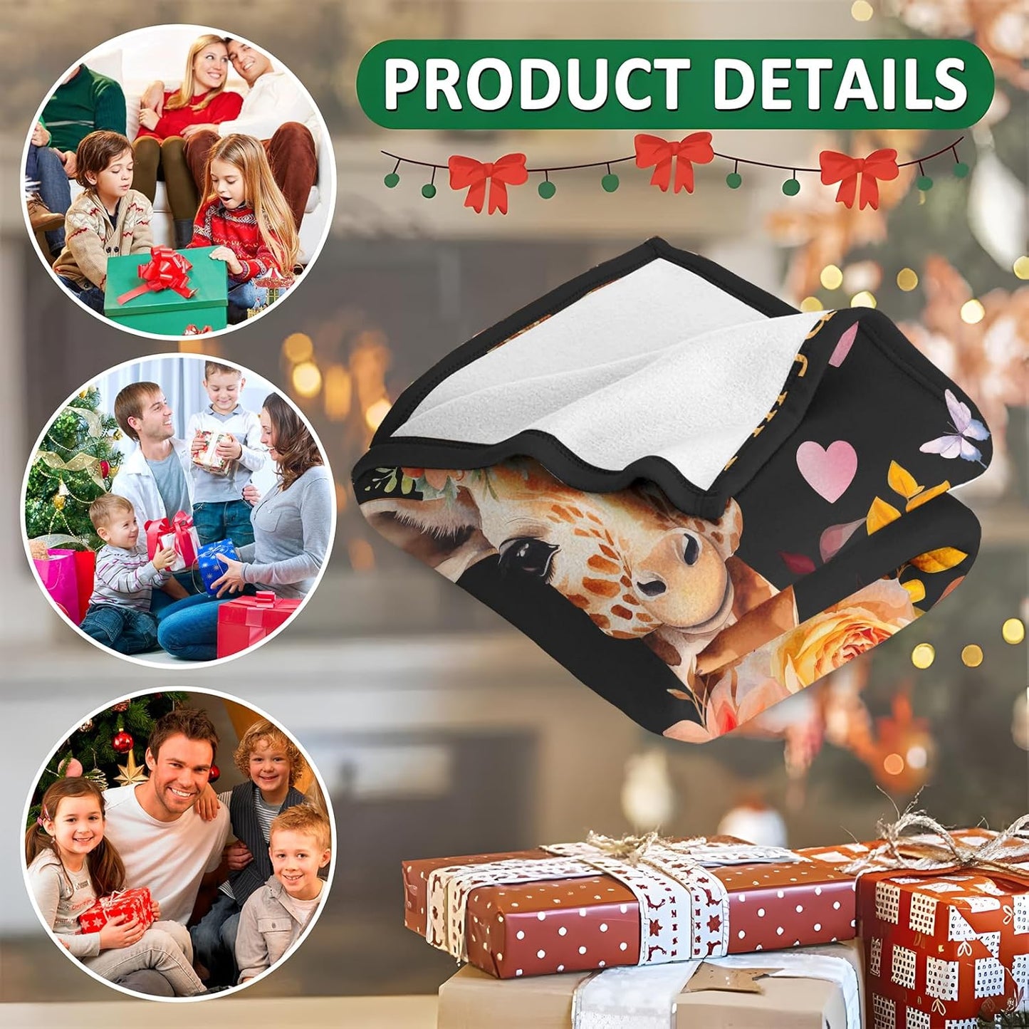 Giraffe Throw Blanket Gift – Funny Quote & Inspiring, Cute Safari Decor; Giraffe Lover Present for Women & Girls; Birthday, Christmas, Valentine’s Day, Mother’s Day; 50'' x 60''
