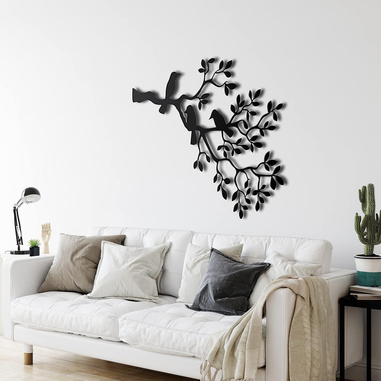 Metal Wall Decor, Branch And Birds,Wall Sign, Metal Wall Art, Interior Decoration, Indoor Outdoor Hangings (*47"W x 35"H / 118x87cm)