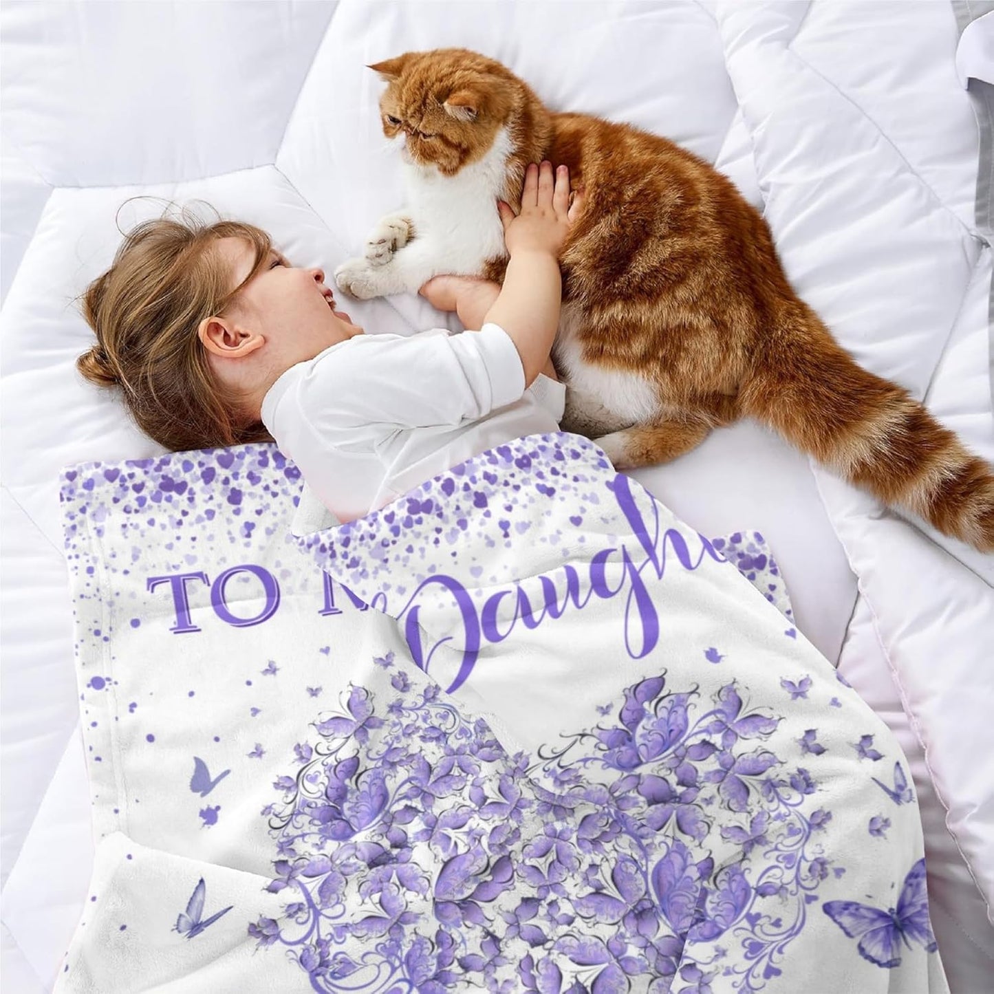 Daughter Gifts from Mom Dad, Birthday Gifts for Daughter, Unique Fun Purple Tree Girl Throw Blanket Gift for Graduation Christmas Quinceanera Super Soft Warm Comfy Plush Flannel Fleece Blanket 60"x50"