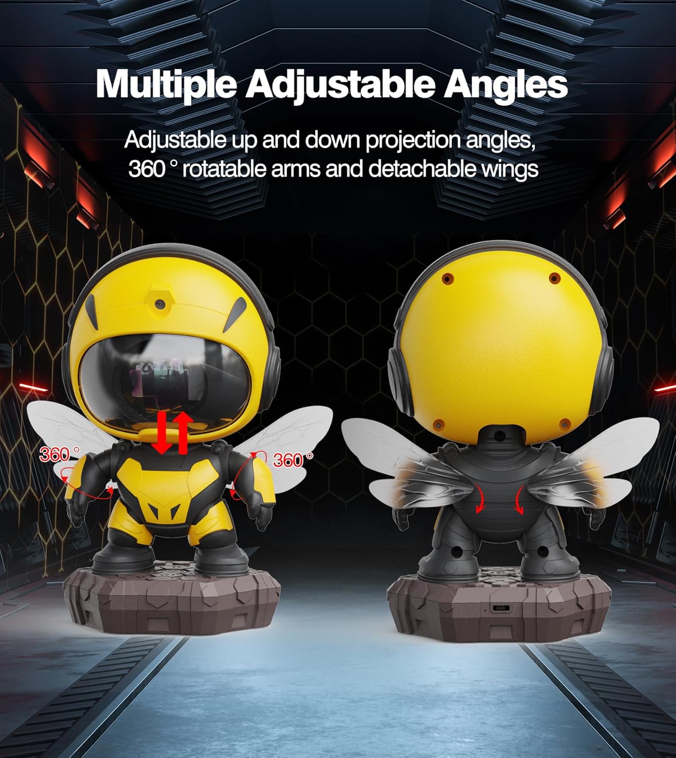 Astronaut Galaxy Projector,Astronaut Star Bee Projector,Nebula Ceiling LED Night Light for Kids with Timer Remote,Adjustable Flowing Light Starry Projection for Bedroom, Game,Room