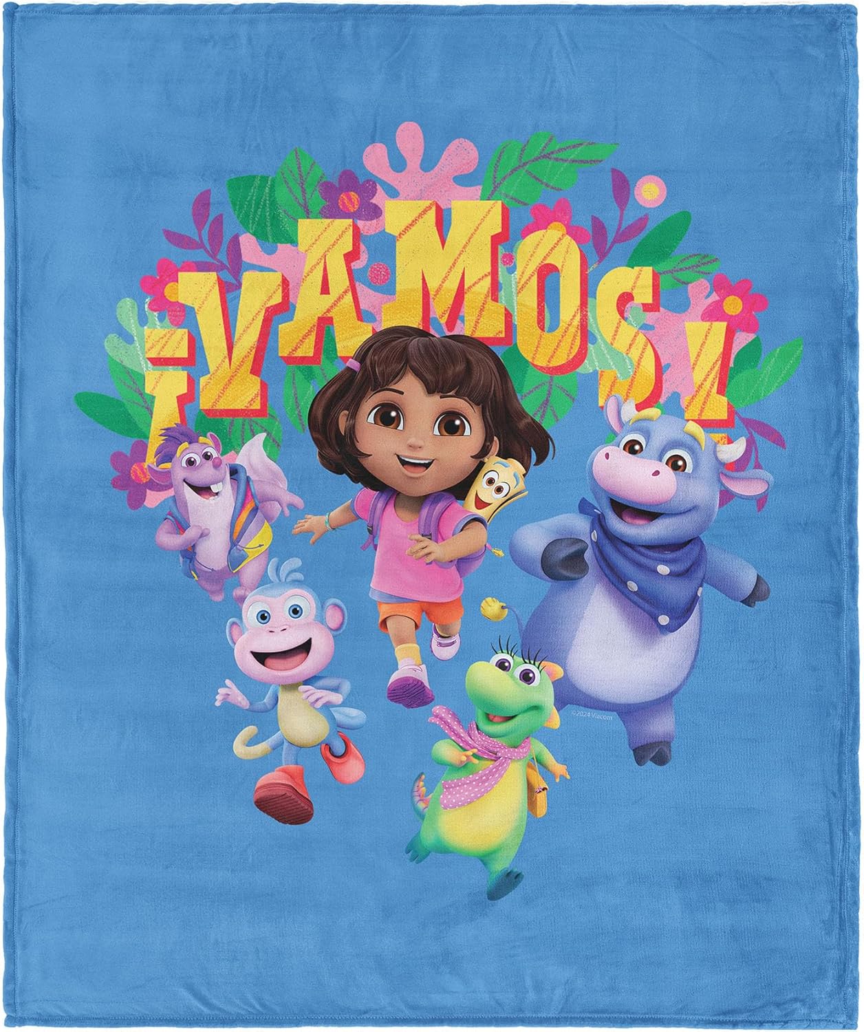 NORTHWEST Dora The Explorer Hola Backpack Silk Touch Throw Blanket, Soft Fleece, Cartoon Character, 40 x 50 inches