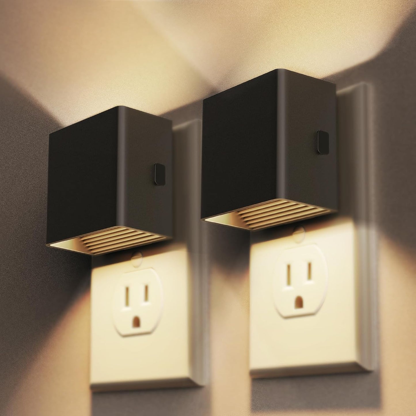 DORESshop LED Night Lights Plug into Wall [2 Pack], Plug in Nightlight, 3 Level Brightness Adjustable Night Light, Dusk to Dawn Sensor, Nightlights for Adults, Bedroom, Bathroom, Hallway, 3001K