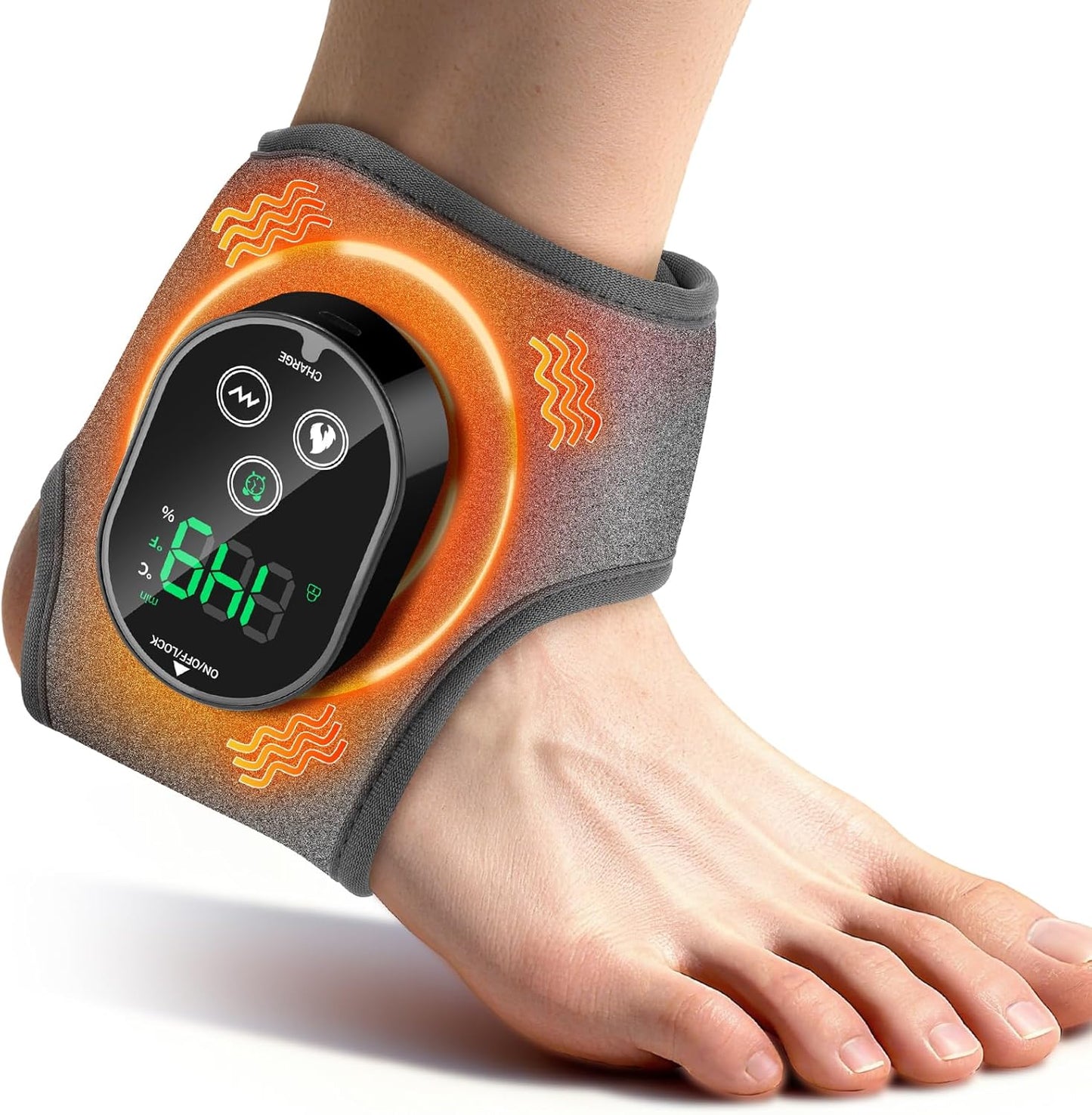 Cordless Neuropathy Foot Massager, Rechargeable Ankle Heating Pad for Pain Relief, Foot and Ankle Massage for Circulation, Suitable for Reduce Fatigue and Plantar Fasciitis, Travel & Home Use