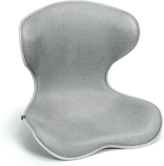 Season Guard Ergonomic Chair Seat Cushion Back Support, Posture Correction Lumbar Support Pillow, Lower Back Pain Relief for Car Driving, Office Chair, Grey