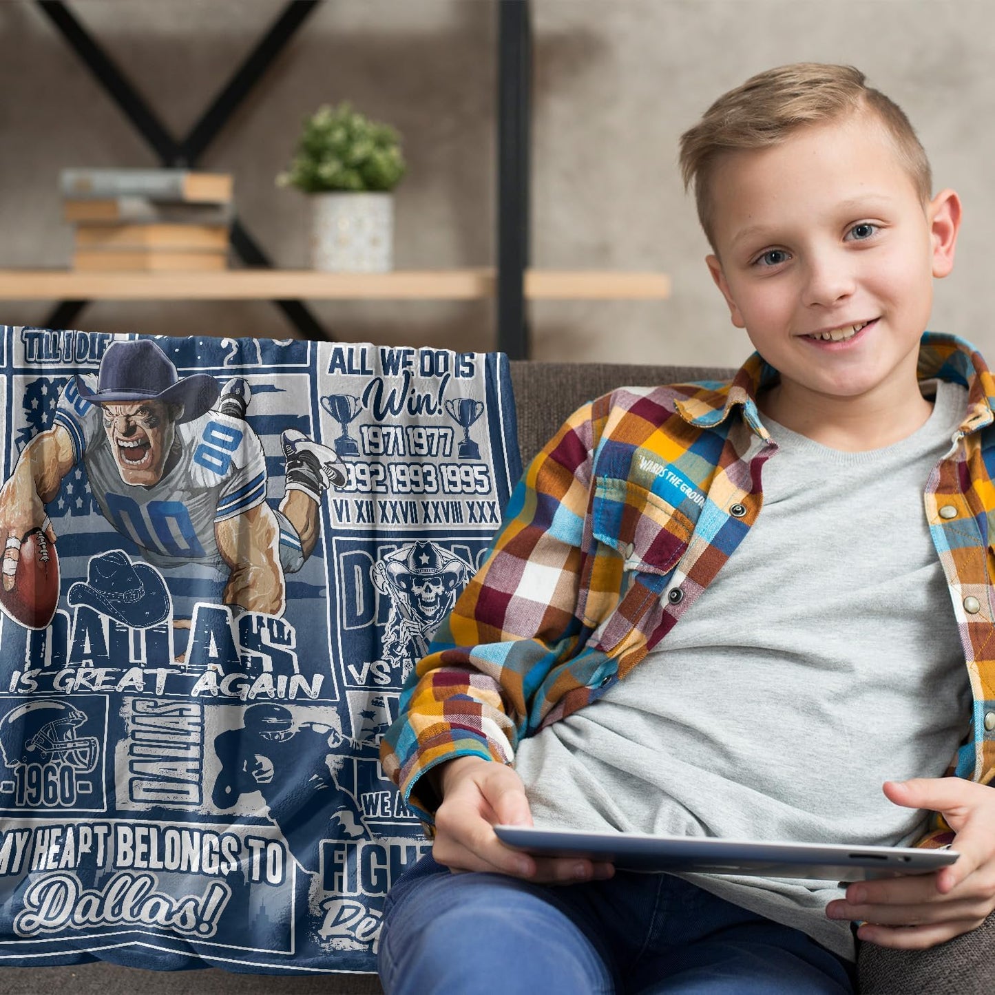 Football Blanket Plush Football Lovers Fan Gifts for Men Women Kids Sport Team Color Style Cozy Flannel Sofa Couch 50"x40".