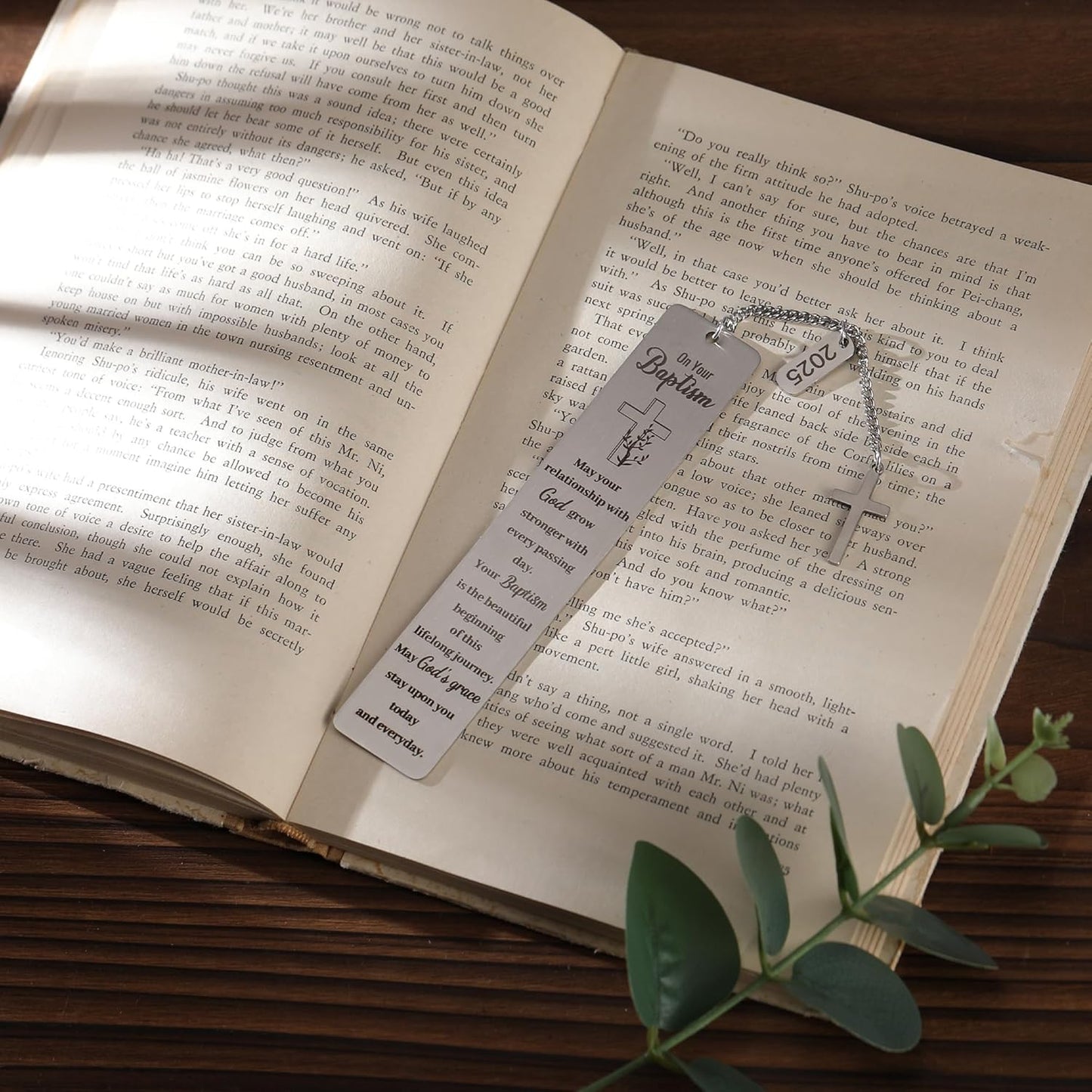 Christian Baptism Bookmark Gift, Christian Metal Bible Marker with Engraved Blessing, First Communion Confirmation Gifts for Teen Girls Boys, Christmas Birthday Gifts