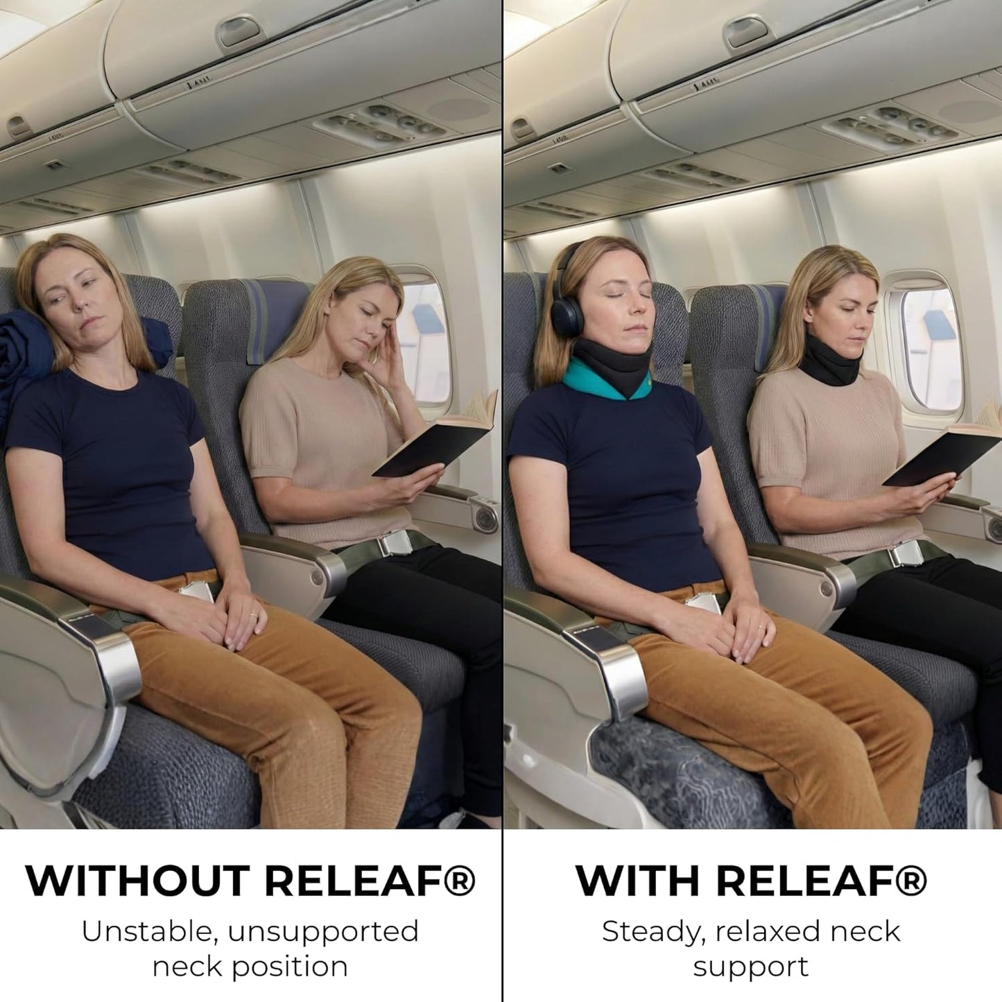 Releaf® Neck Rest – Soft Neck Brace for Neck Pain and Support, Comfortable Neck Brace for Sleeping, Cervical Collar Neck Support Brace for Travel, Reading & Relaxation - Large, Jade