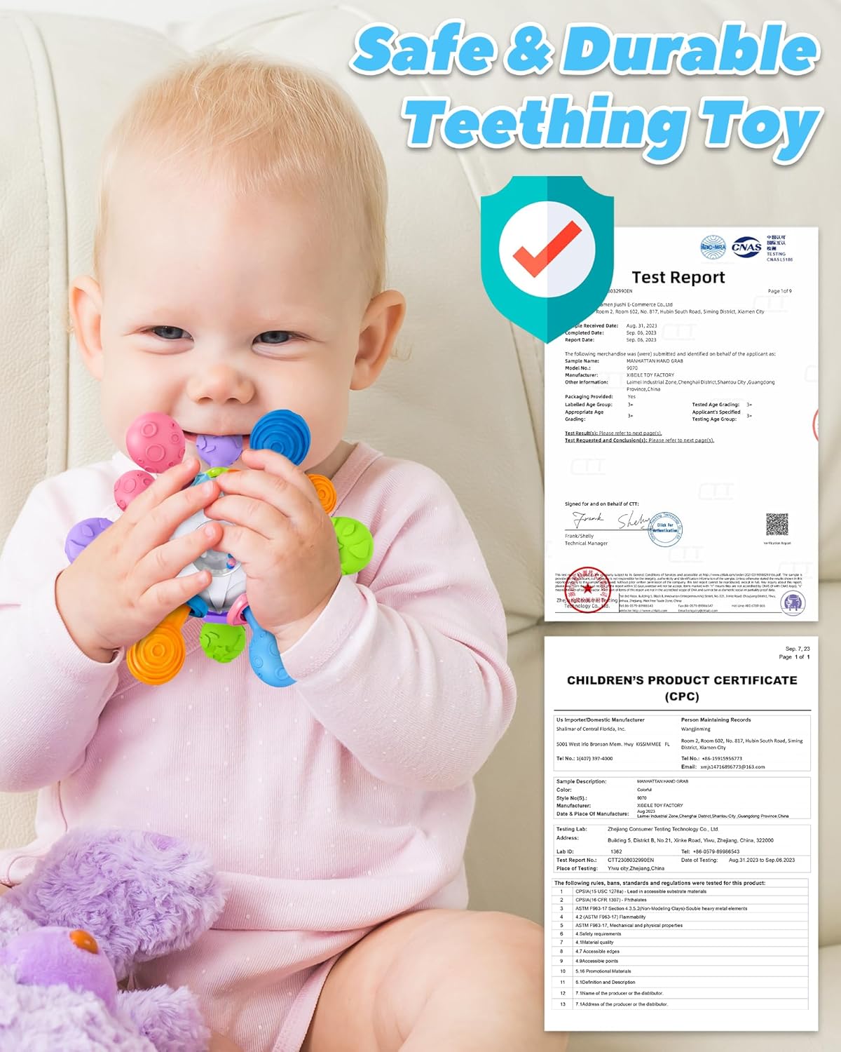 Baby Teething Toys for 0-6 6-12 Months Ages 0-2, Tummy Time Montessori Toys for Babies 0 3 6 9 12 18 Months, Newborn Infant Sensory Toys Easter Basket Stuffers Gifts for Boys Girls