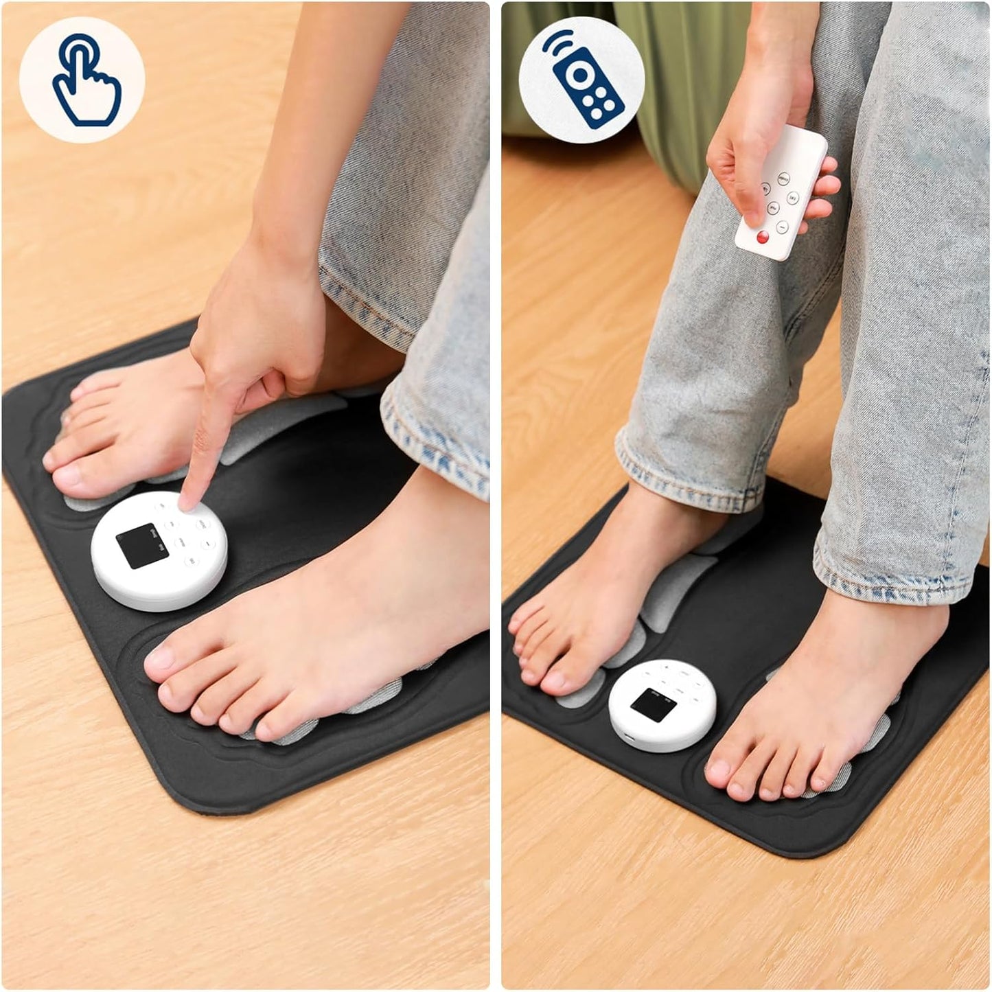Portable Foot Massager Rechargeable Circulation Stimulator with 4 Modes & 10-Second Rapid Heating, Lightweight Design for Home, Travel, Office Use