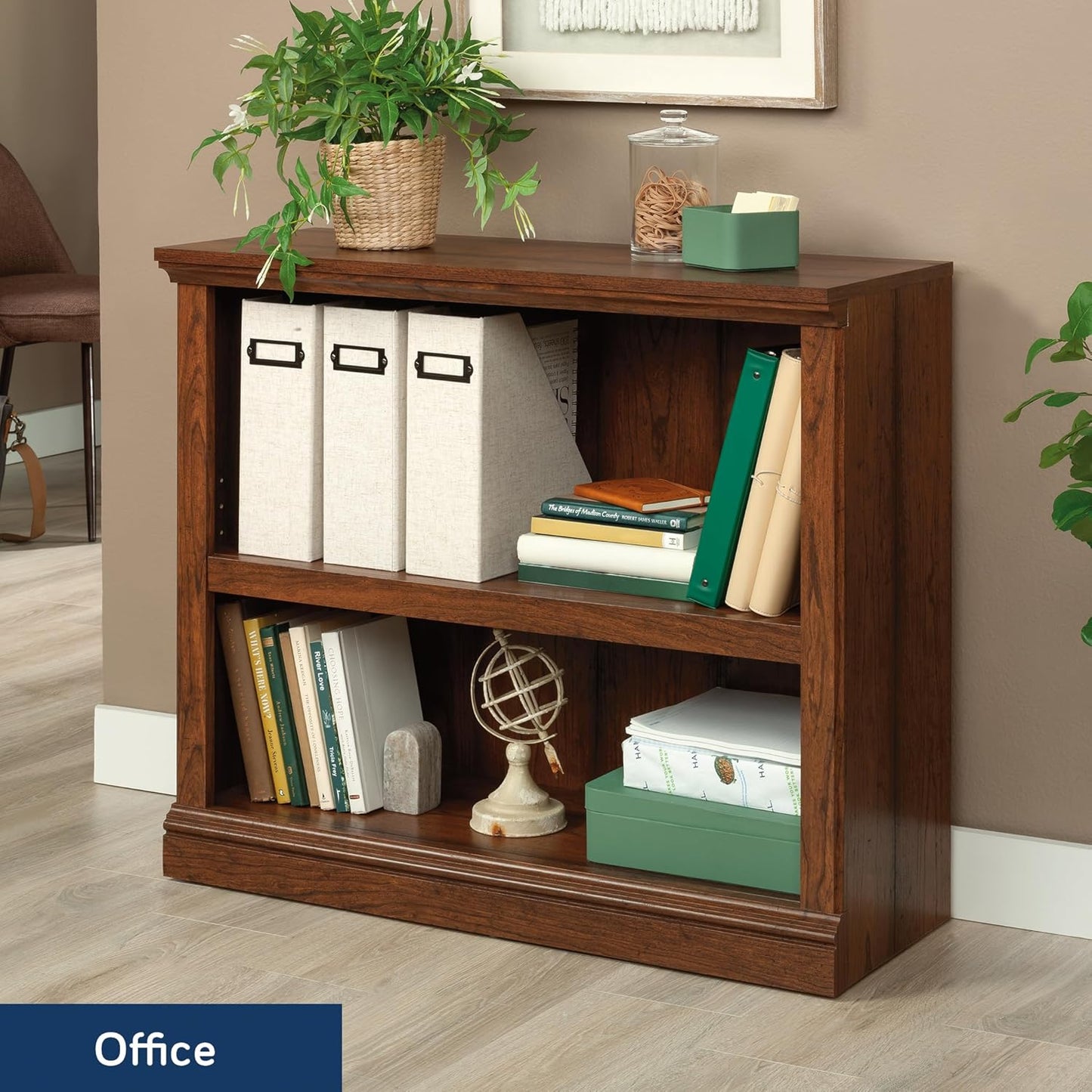 Sauder Miscellaneous Storage 2-Shelf Bookcase/ Book Shelf, Washington Cherry finish
