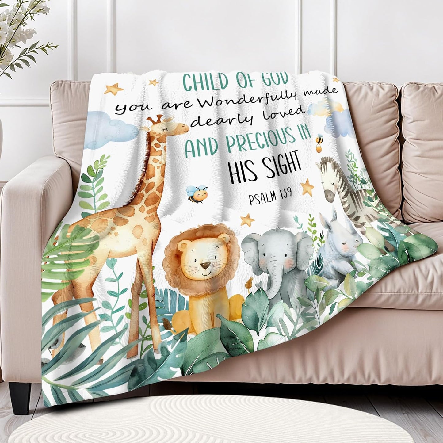 Baptism Gifts for Boys Catholic - Baptism Blanket for Boys Girl, Christening Gifts for Girls, Christian Gifts for Kids, Girls Baptismal Gift Catholic, Christening Blanket for Kids, 50"x40"