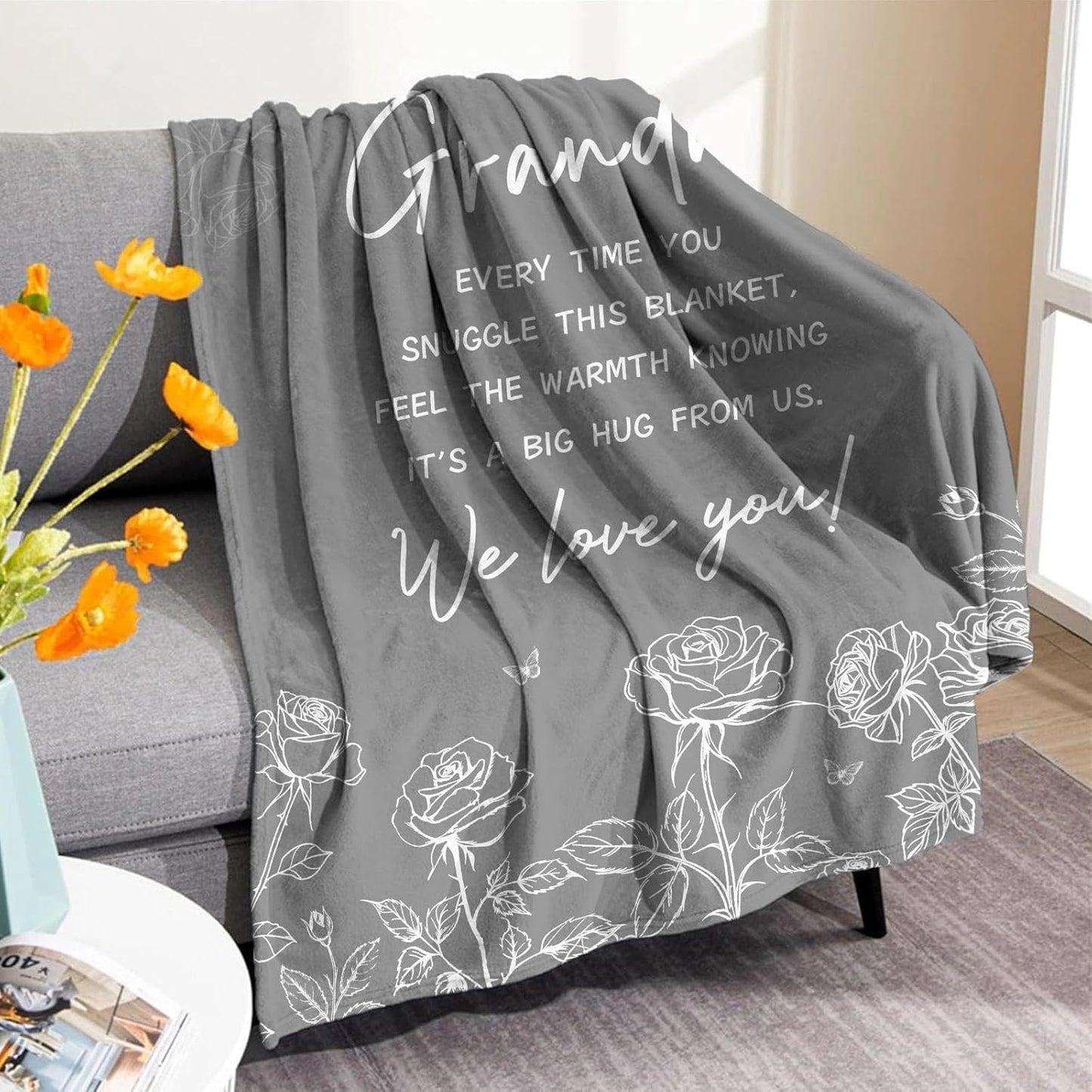 Grandma Birthday Gifts, Grandma Blanket from Grandkids, Gift for Grandmother ChristmasMothers Day, to My Grandmother Throw Blanket 50"x60"