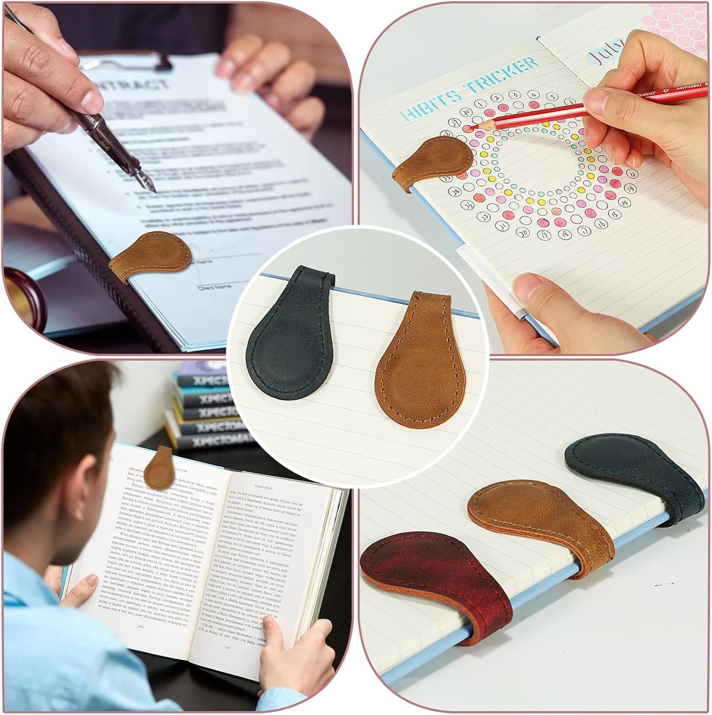 Magnetic Bookmarks，Magnetic Leather Bookmark，Magnetic Bookmarks for Women，Gifts for Women, Book Lovers, Family, Friends, Kids, Readers