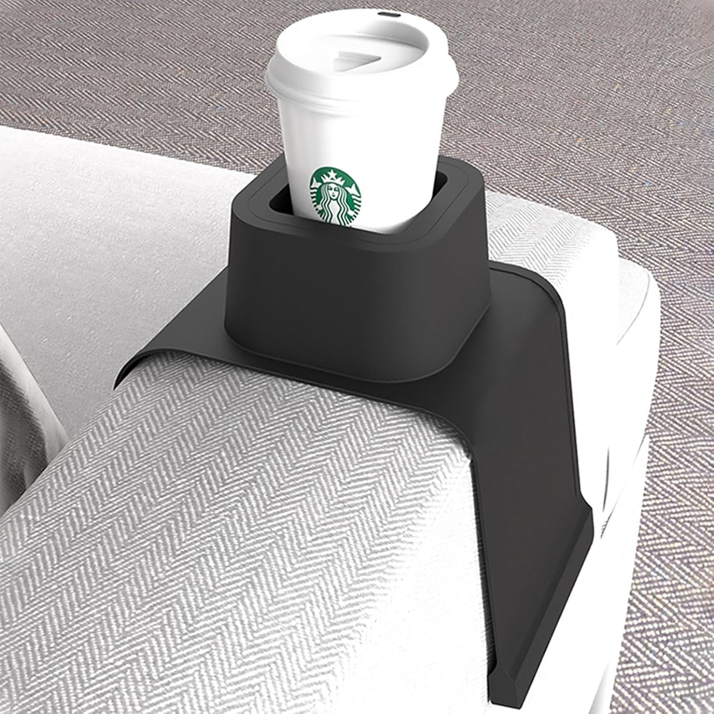 vodvob Couch Cup Holder, Anti-Spill Sofa Cup Holder Silicone Couch Coaster, Suitable for Sofa Recliner Armchairs, Gifts for Mom, Dad, Husband, Grandma, Grandpa, Black