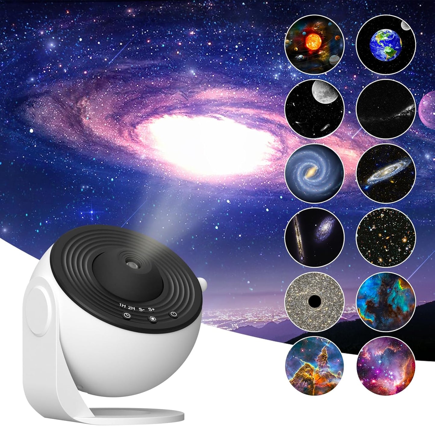 Dongni Galaxy Projector, 13 in 1 Planetarium Star Projector Realistic Starry Sky LED Night Light with Solar System Nebula Moon for Kids Adults Bedroom Ceiling Home Theater Living Room Decor