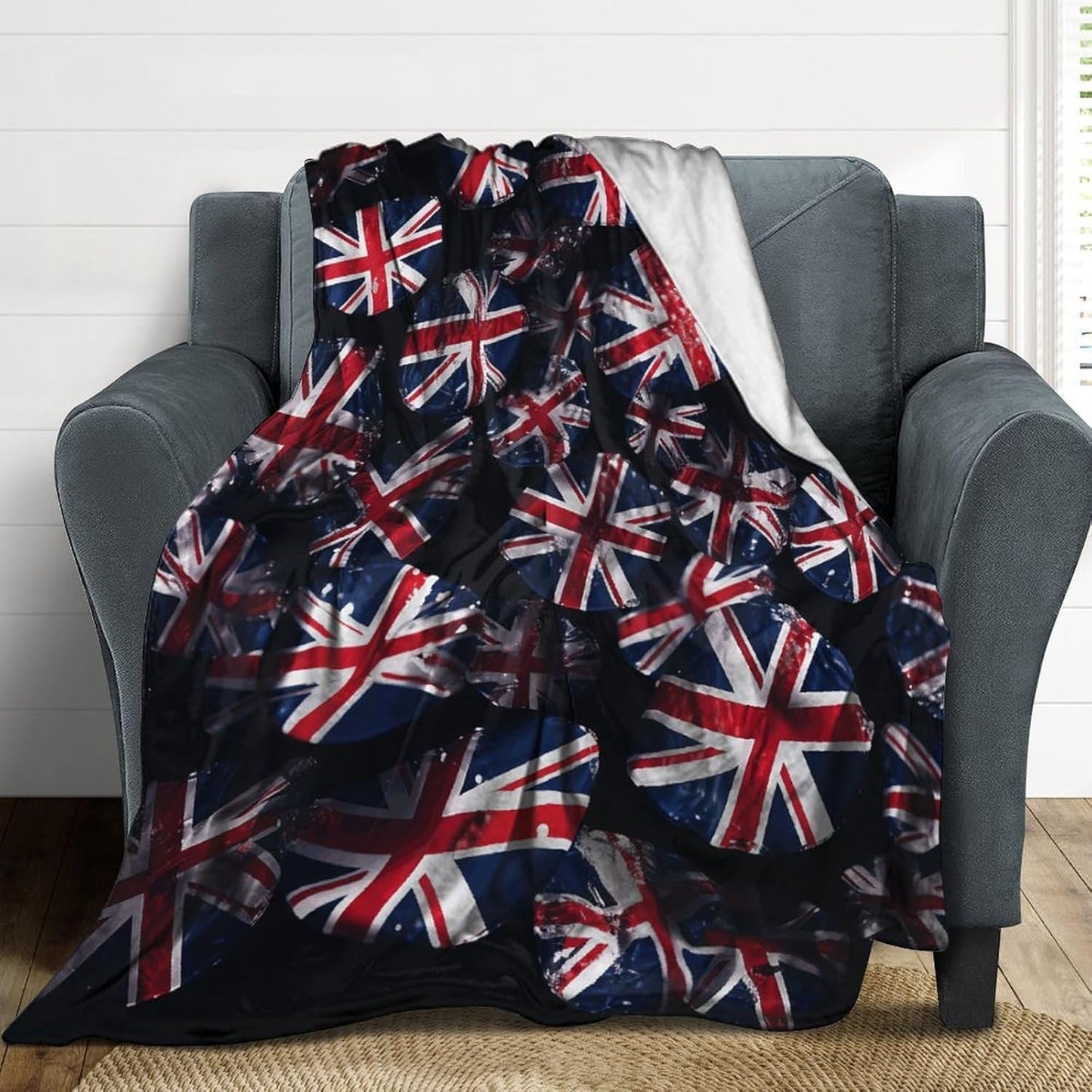 British Flag Throw Blanket for Couch Super Soft Warm Lightweight Throw Blankets Cozy Flannel Bed Blanket Cute Decorative Blankets for All Seasons Home Decor Gift 30"*40"（76 * 100cm）