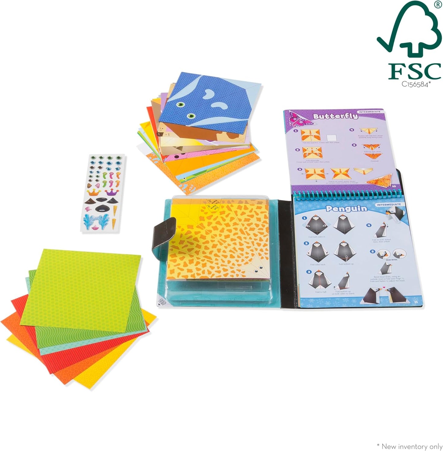 Melissa & Doug On The Go Origami Animals Craft Activity Set - 38 Stickers, 40 Origami Papers