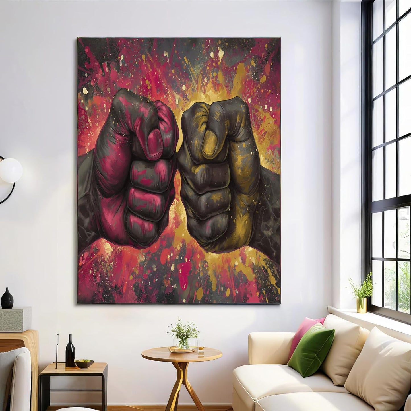 GDJSMIN Street Art Style Wall Art, Graffiti Fist Painting Poster for Reading Room Living Room Decor 24 x 36 inch Unframed