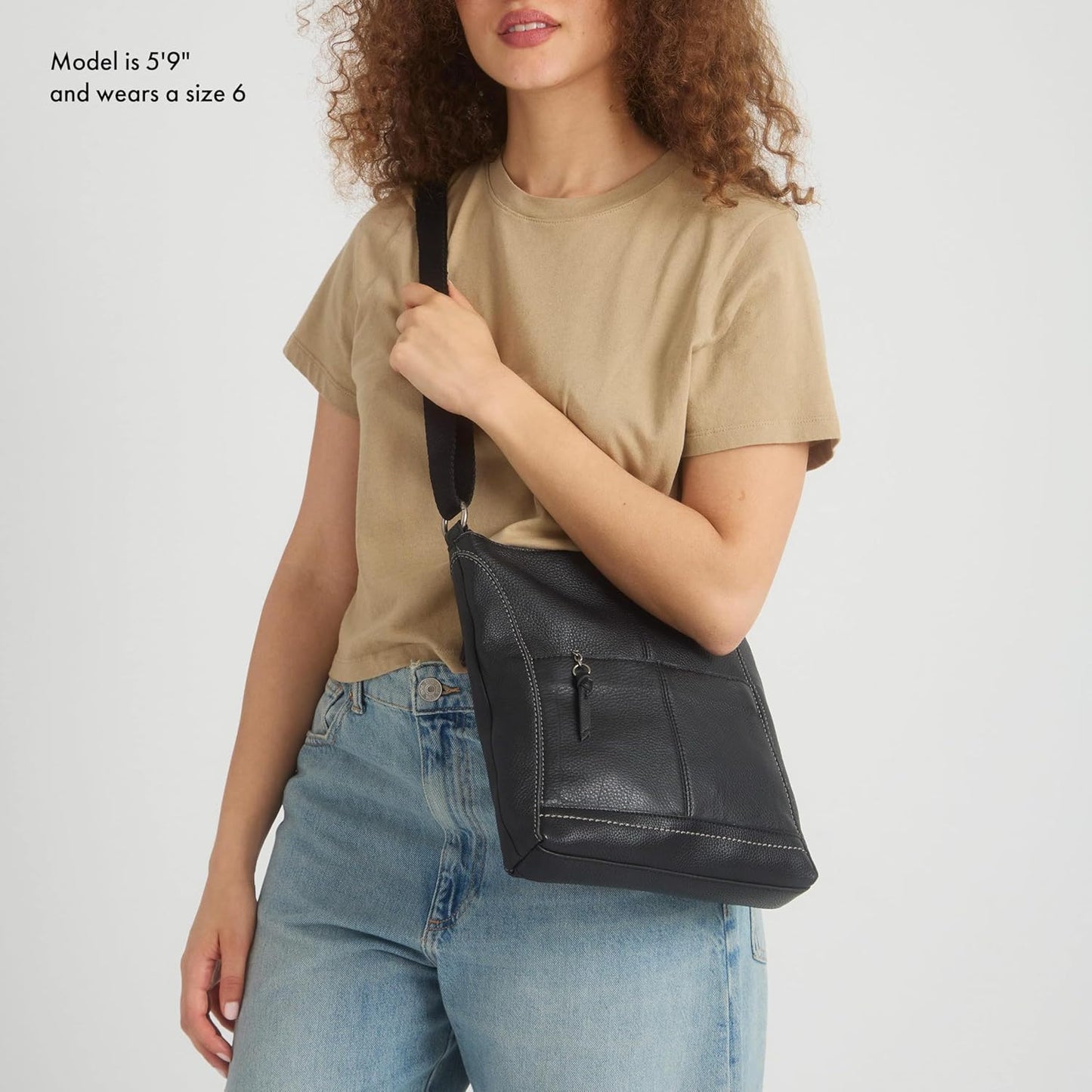 The Sak Lucia Leather Crossbody Purse - Premium Leather Women's Handbag for Everyday & Travel - Cross Body Bag With Zipper