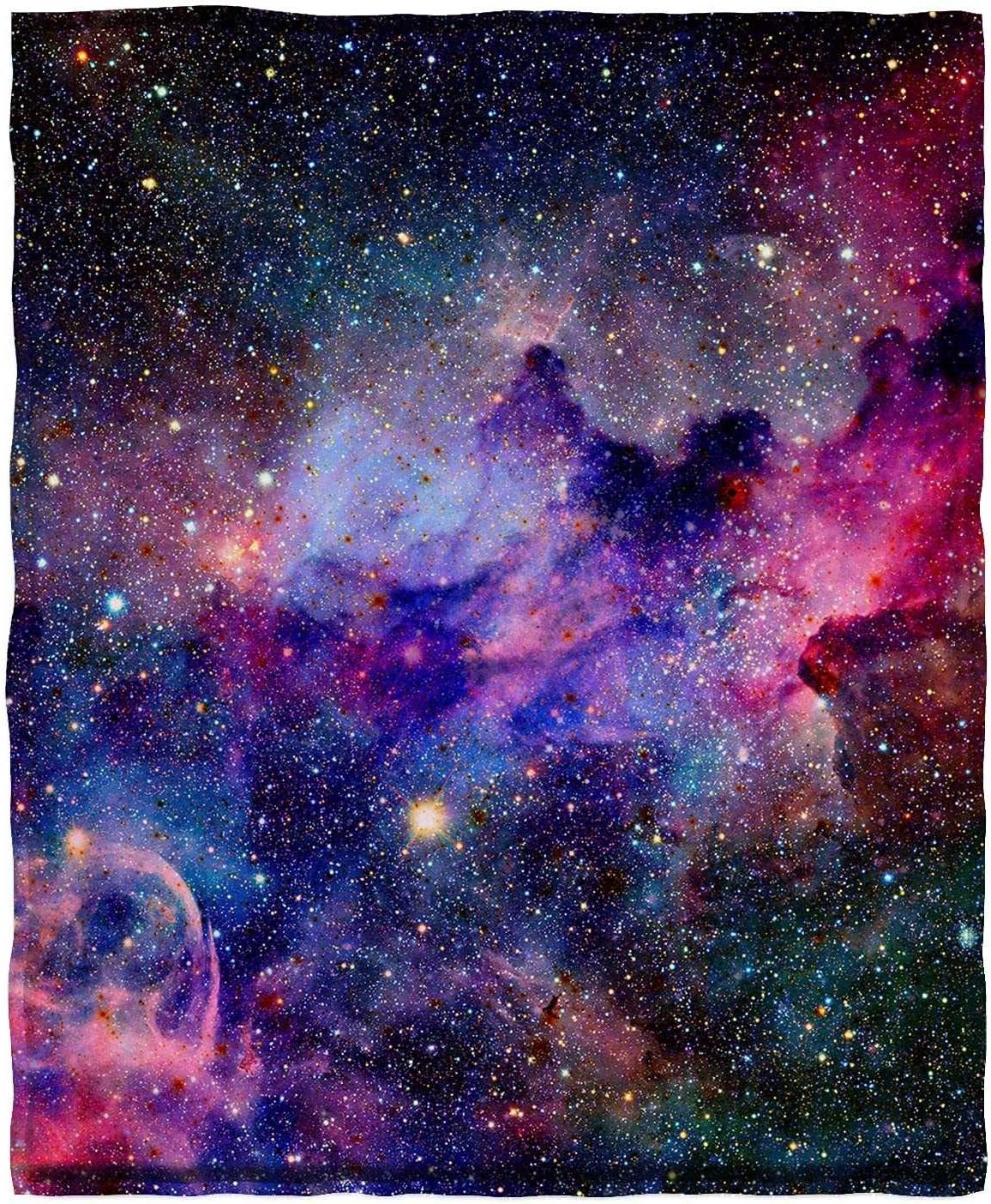 KYKU Soft Galaxy Blanket Full Size Fleece Purple Nebula Throw Blanket Universe Small Outer Space Adult and Child Comfy Home for Living Room Sofa Nap Cozy Pretty Abstract Art Printed Design Gifts